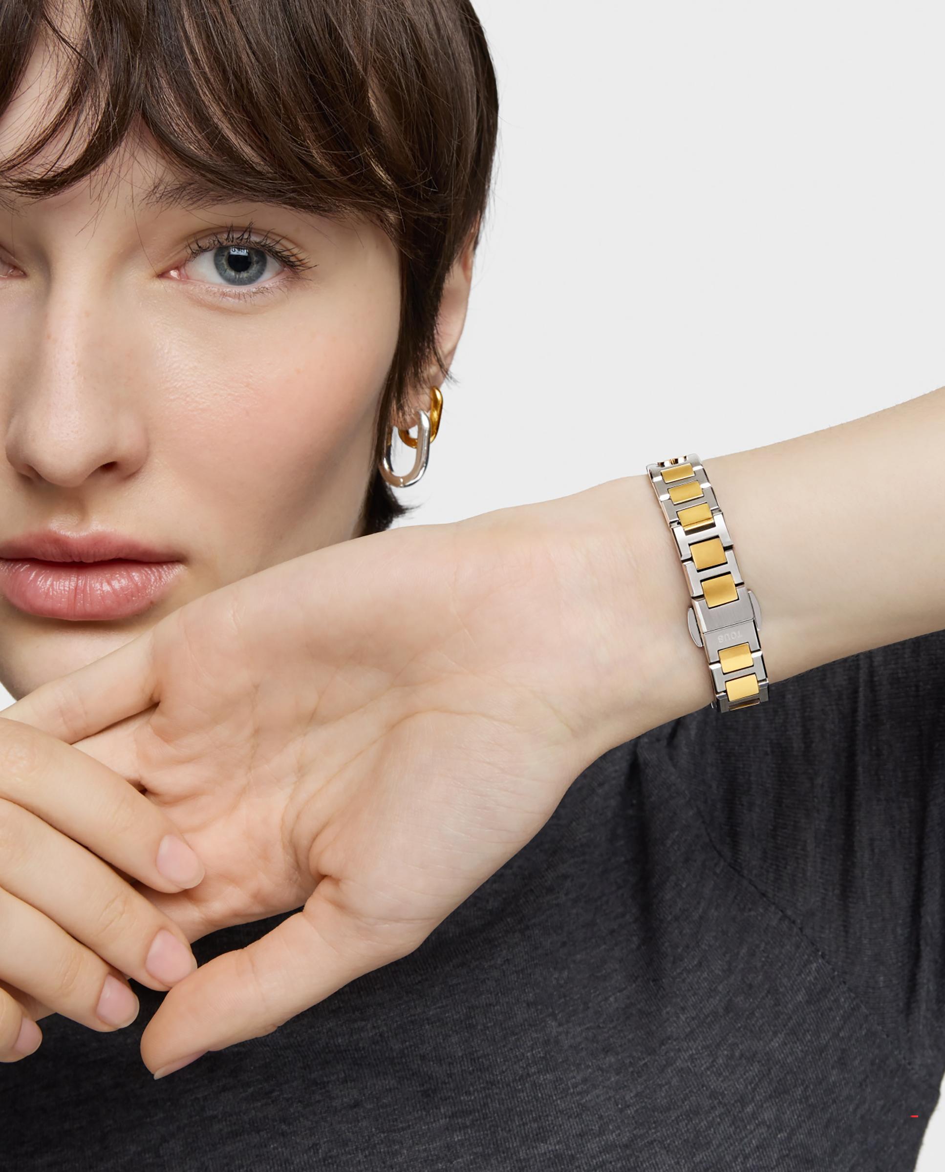 Relógio Analógico Icon Time com Bracelete de Aço e Aço Dourado Dourado-6