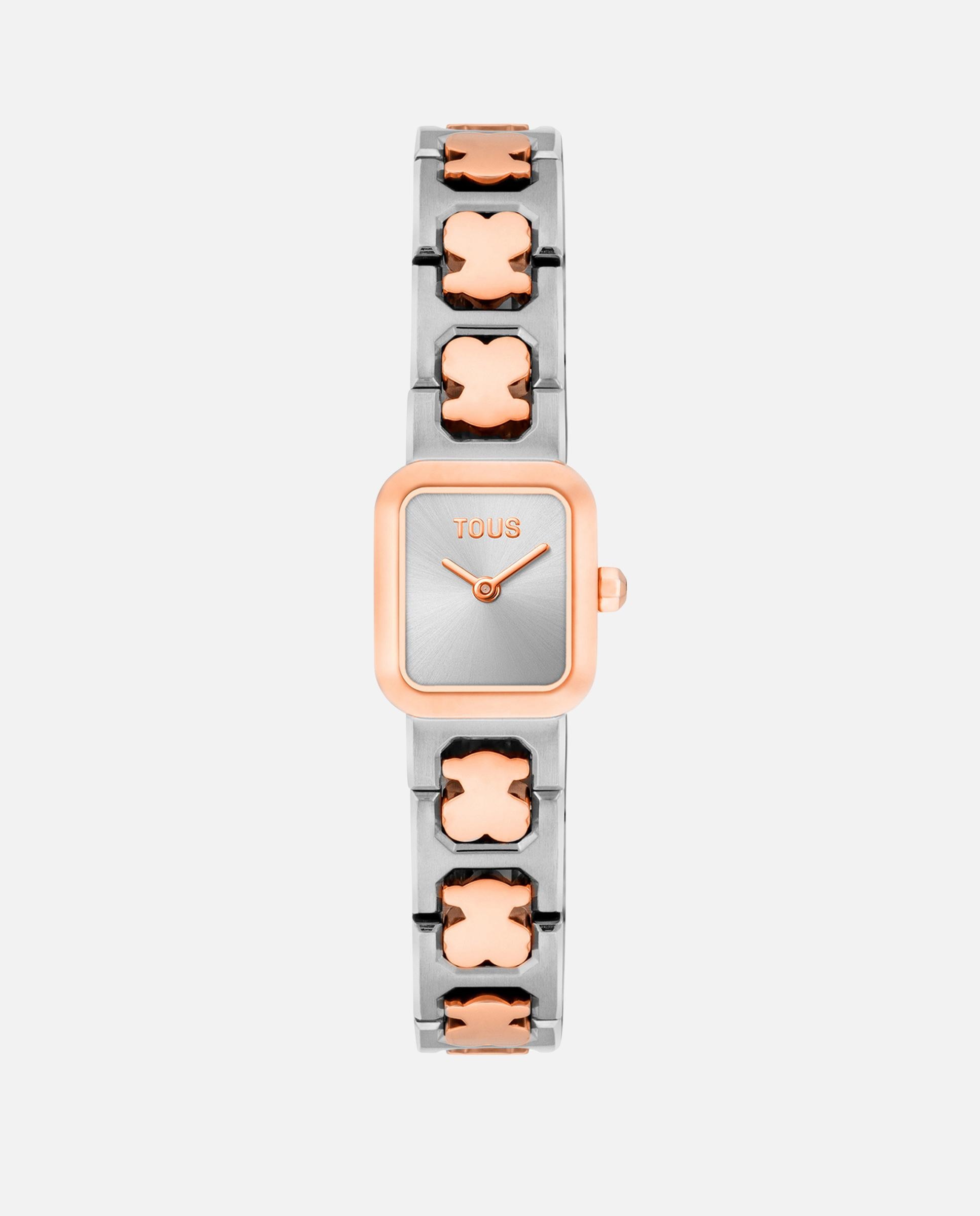 Relógio Analógico Icon Time com Bracelete de Aço e Aço Rosado Multicolor-1