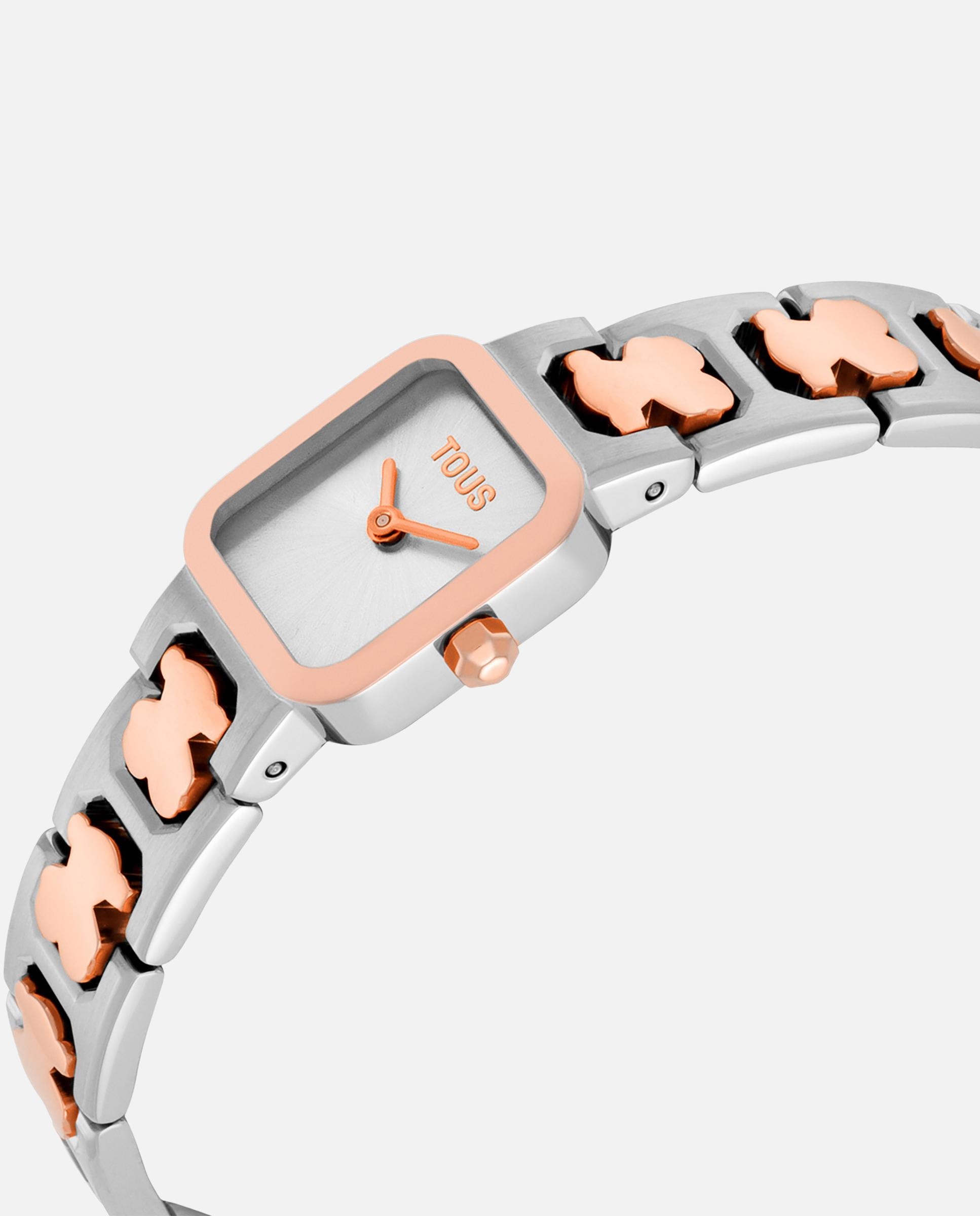 Relógio Analógico Icon Time com Bracelete de Aço e Aço Rosado Multicolor-2