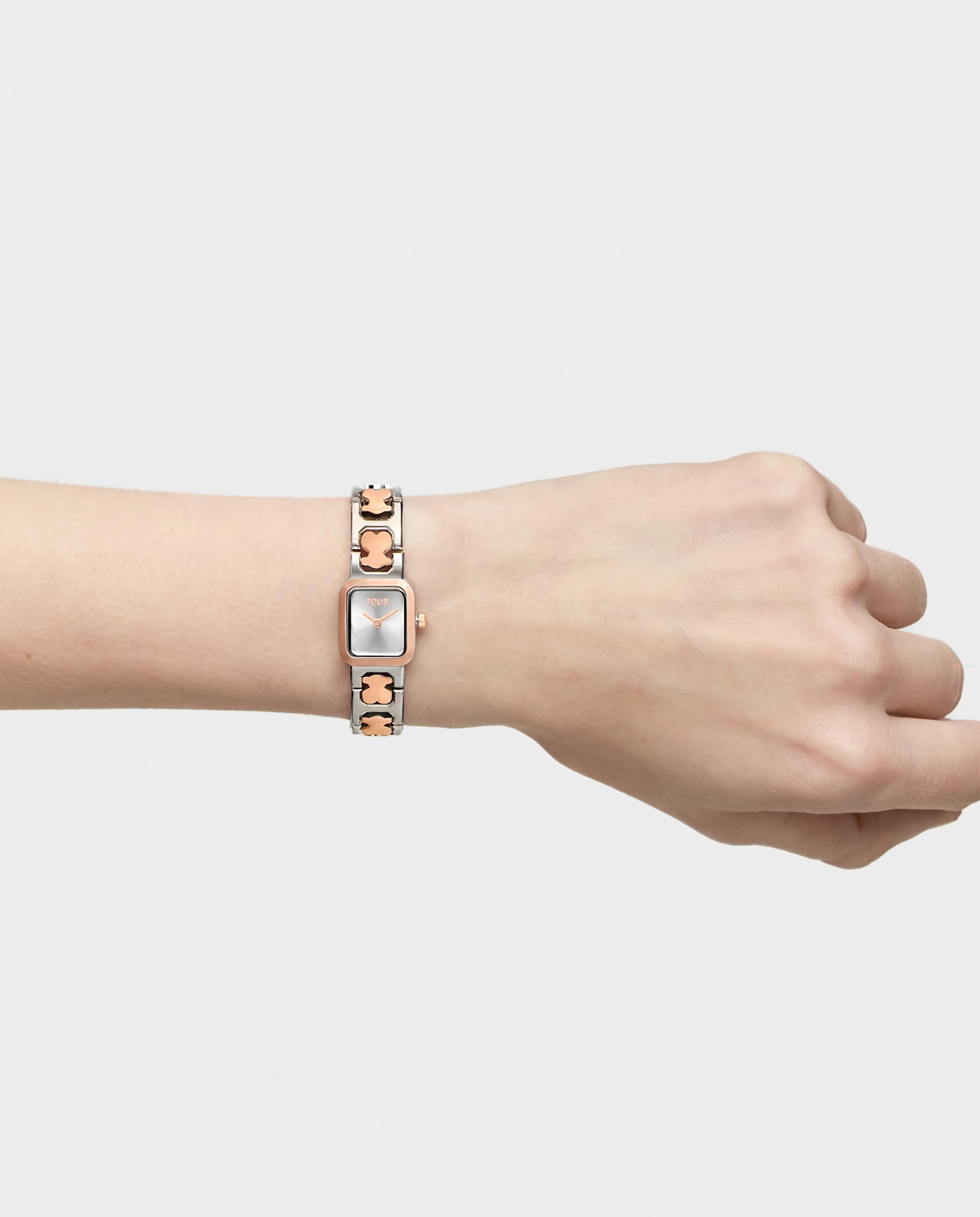 Relógio Analógico Icon Time com Bracelete de Aço e Aço Rosado Multicolor-7