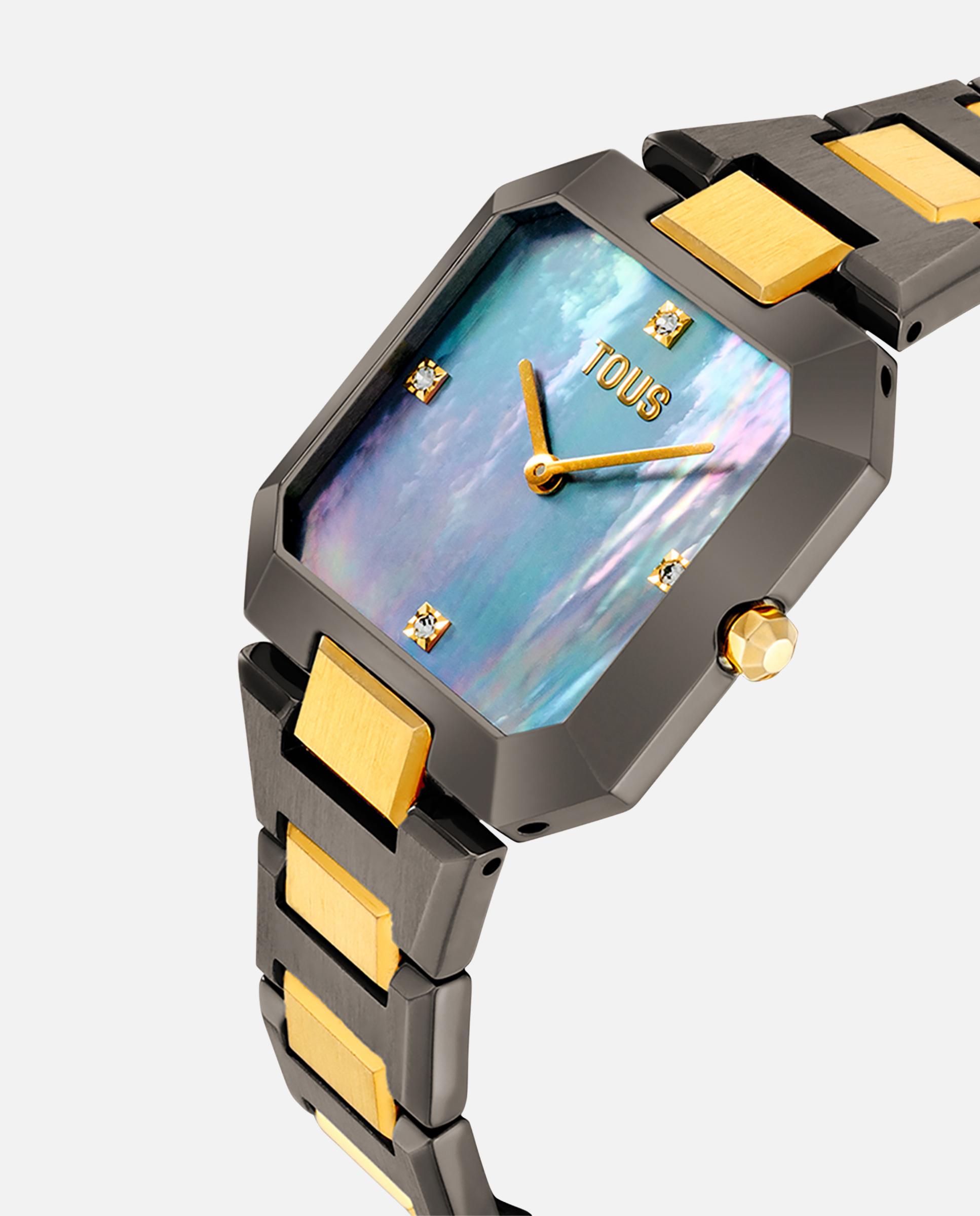 Relógio Analógico Karat com Bracelete de Aço em Preto e Dourado Multicolor-2