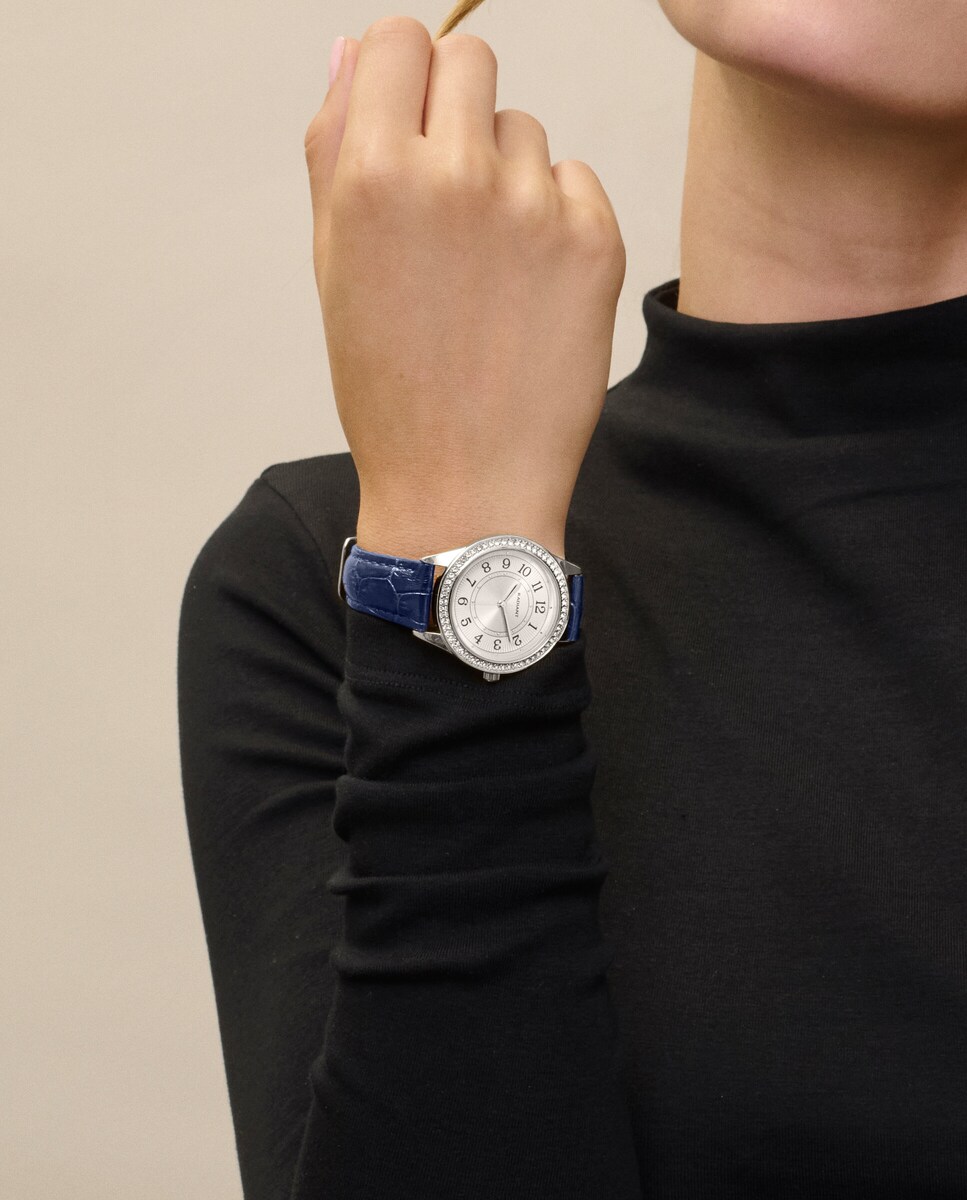 Relógio Audrey Hepburn RA670204 de Pele e Bracelete Azul Azul-2