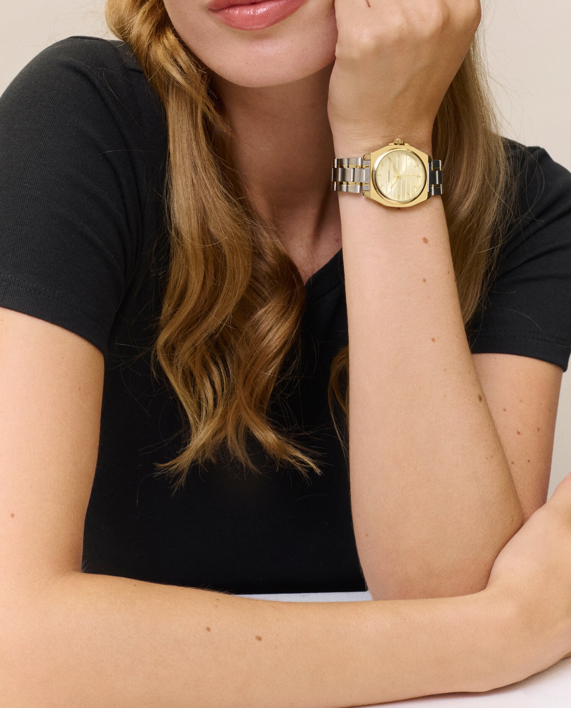 Relógio Brigitte Ra671204 de Aço e Bracelete Bicolor em Ouro Prata-2