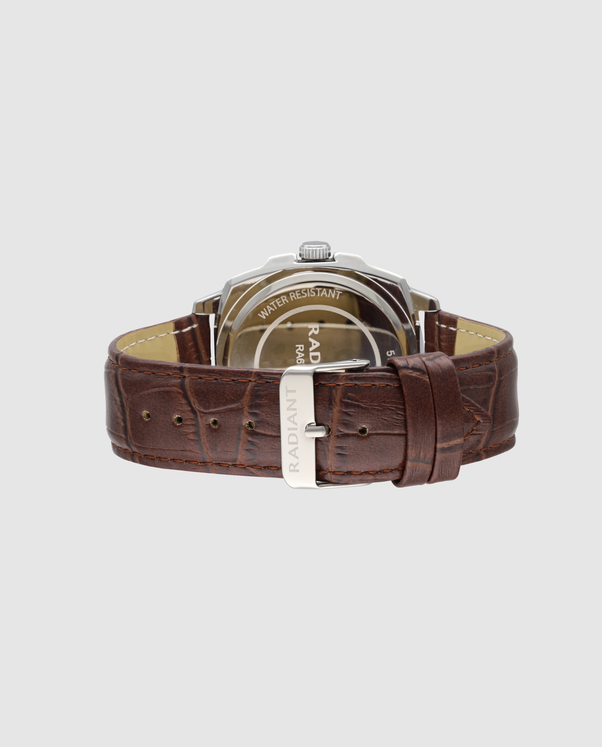 Relógio Analógico Paul Ra678201 de Pele e Bracelete em Castanho Prateado-4