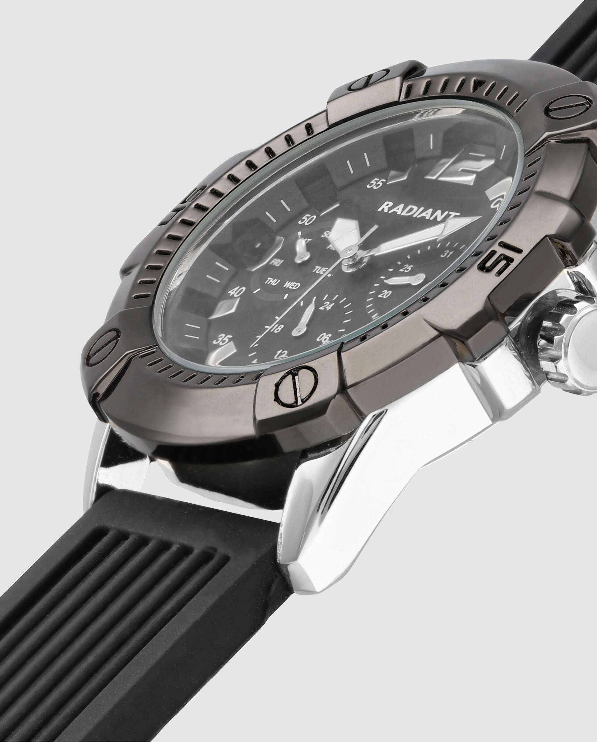 Relógio Eminem Ra682702 de Silicone e Bracelete em Preto Preto-4