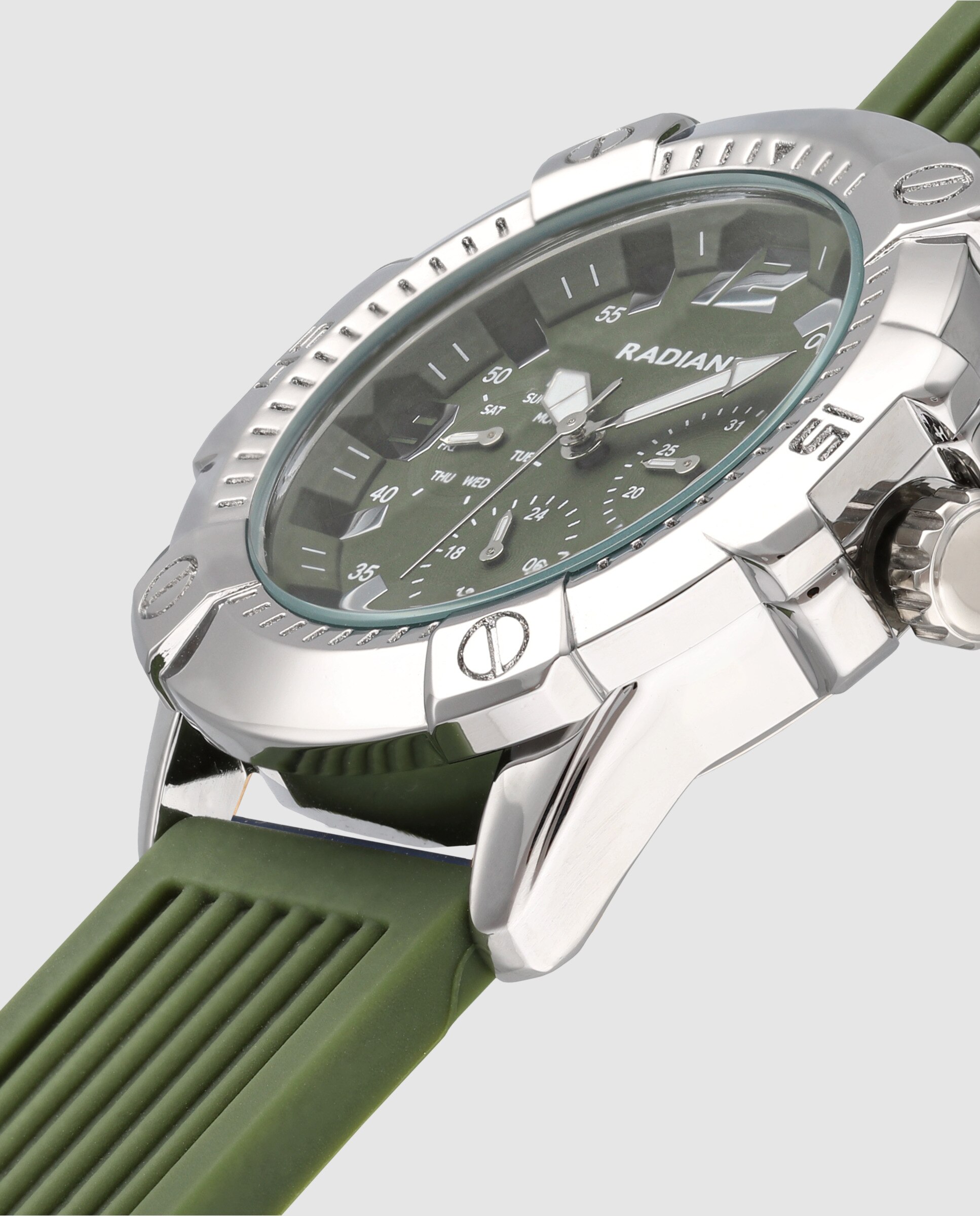 Relógio Eminem Ra682703 de Silicone e Correia Verde Verde-4