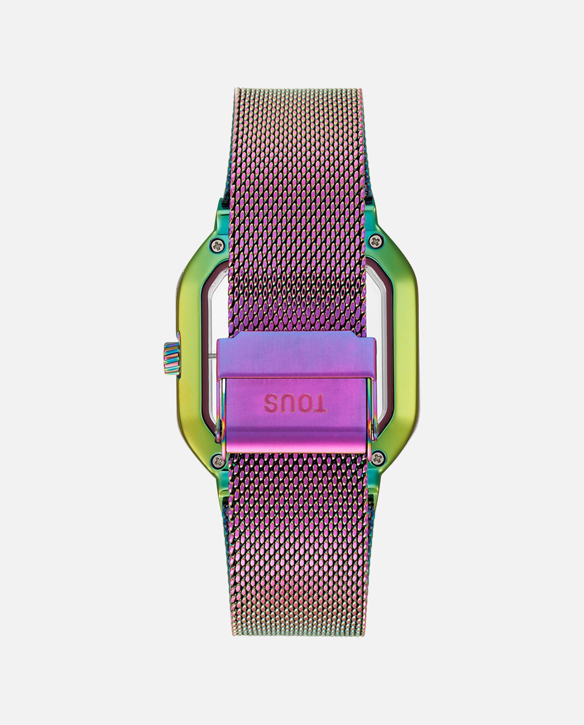 Relógio Analógico D-bear Party com Bracelete de Aço Iridescente Multicolor-3