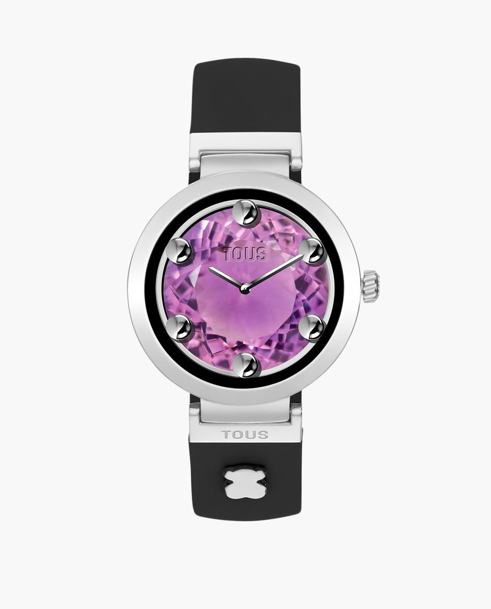 Imagem 0 de Smartwatch S-connect Charms com Bracelete em Preto e Motivos de Aço