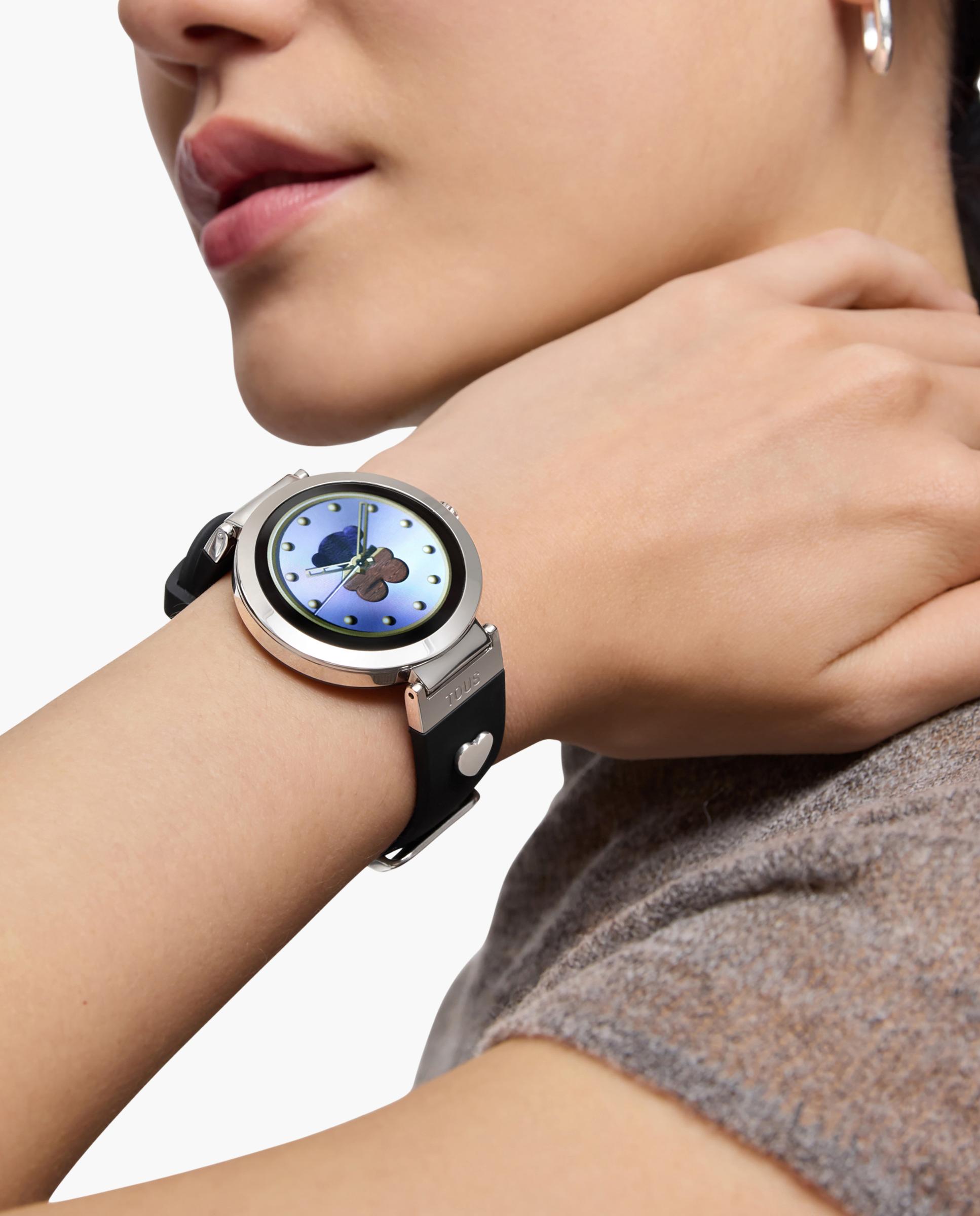 Smartwatch S-connect Charms com Bracelete em Preto e Motivos de Aço Preto-4