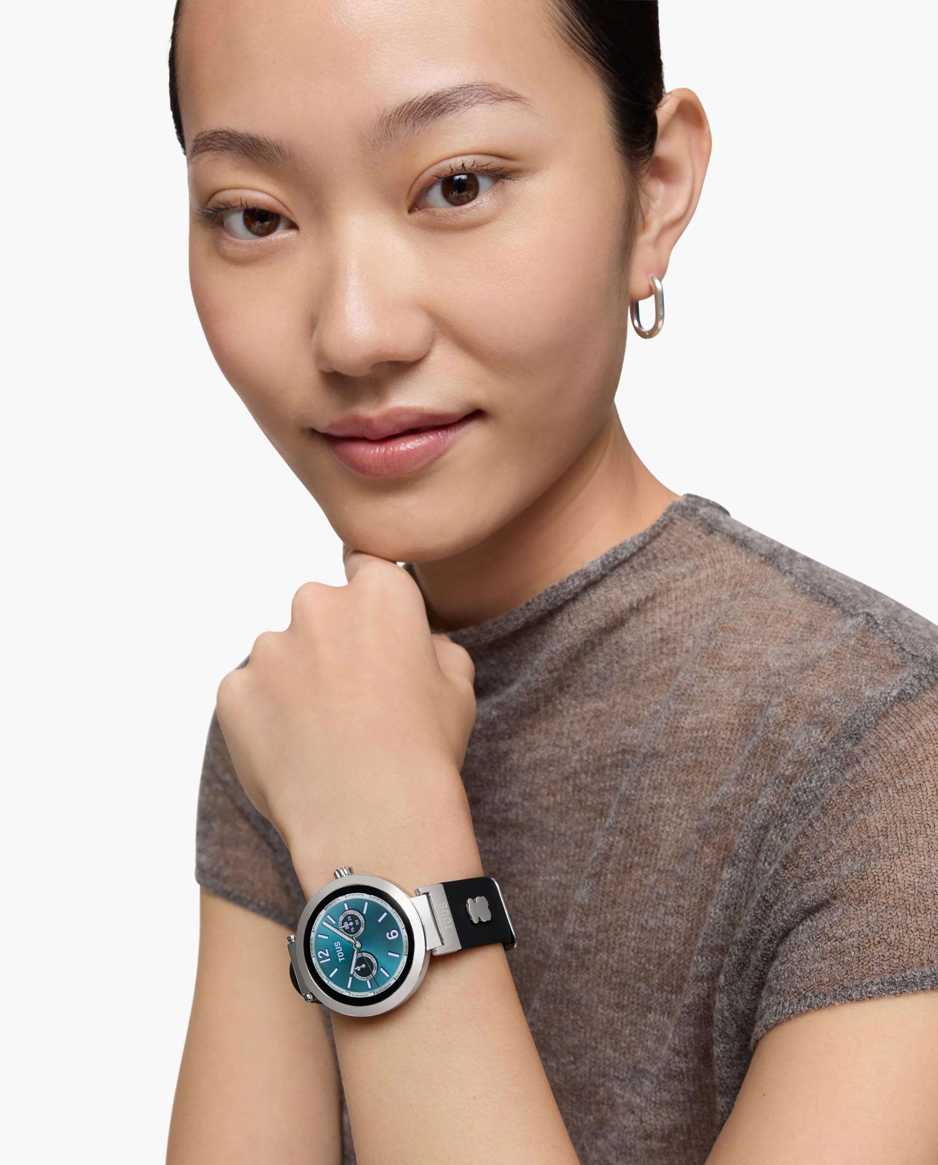 Smartwatch S-connect Charms com Bracelete em Preto e Motivos de Aço Preto-5