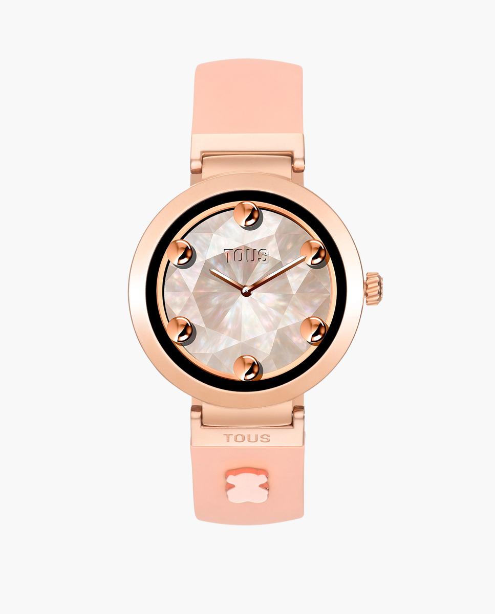 Imagem 0 de Smartwatch S-connect Charms com Bracelete Nude e Motivos de Aço em Rosa