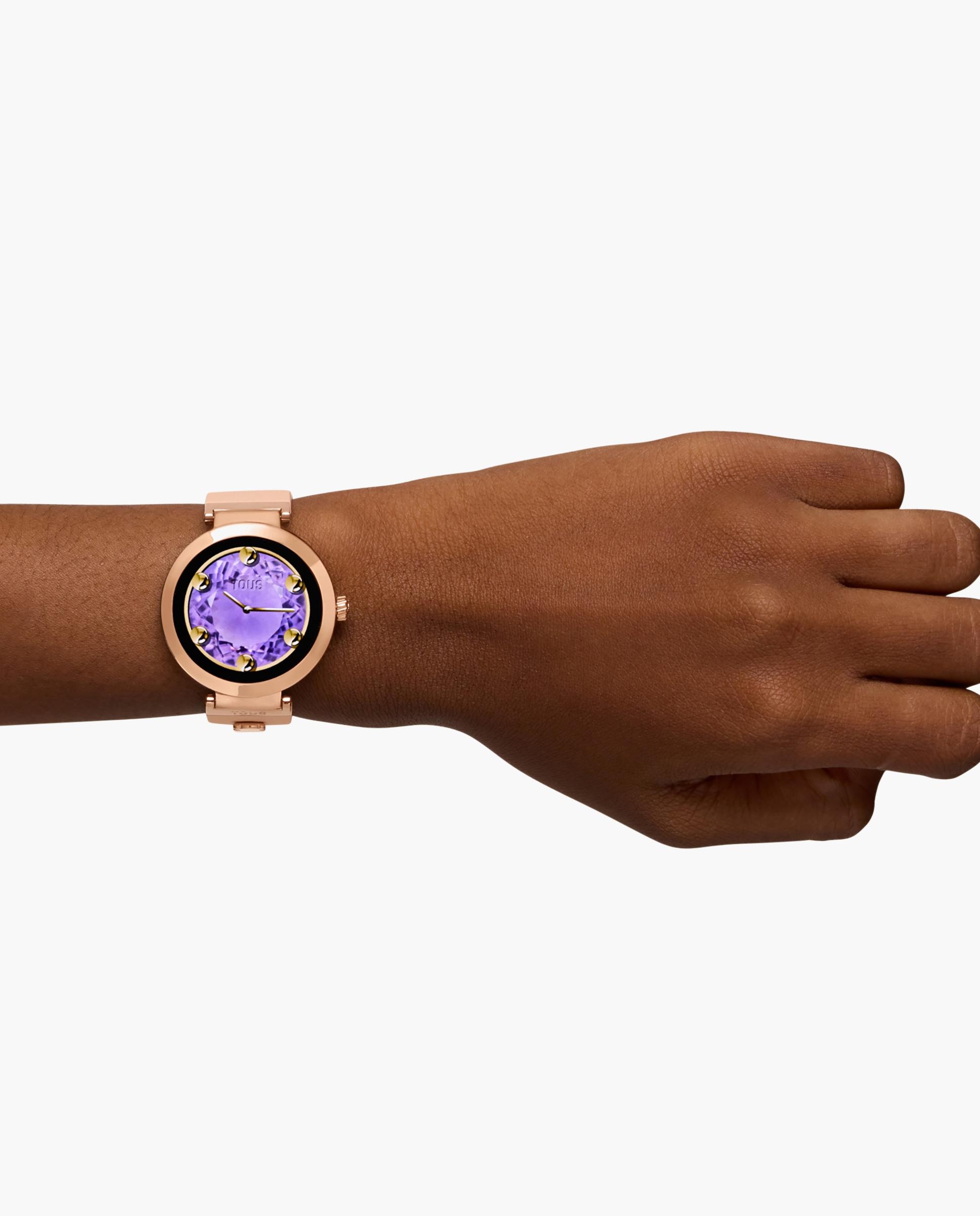 Smartwatch S-connect Charms com Bracelete Nude e Motivos de Aço em Rosa Rosa-claro-5