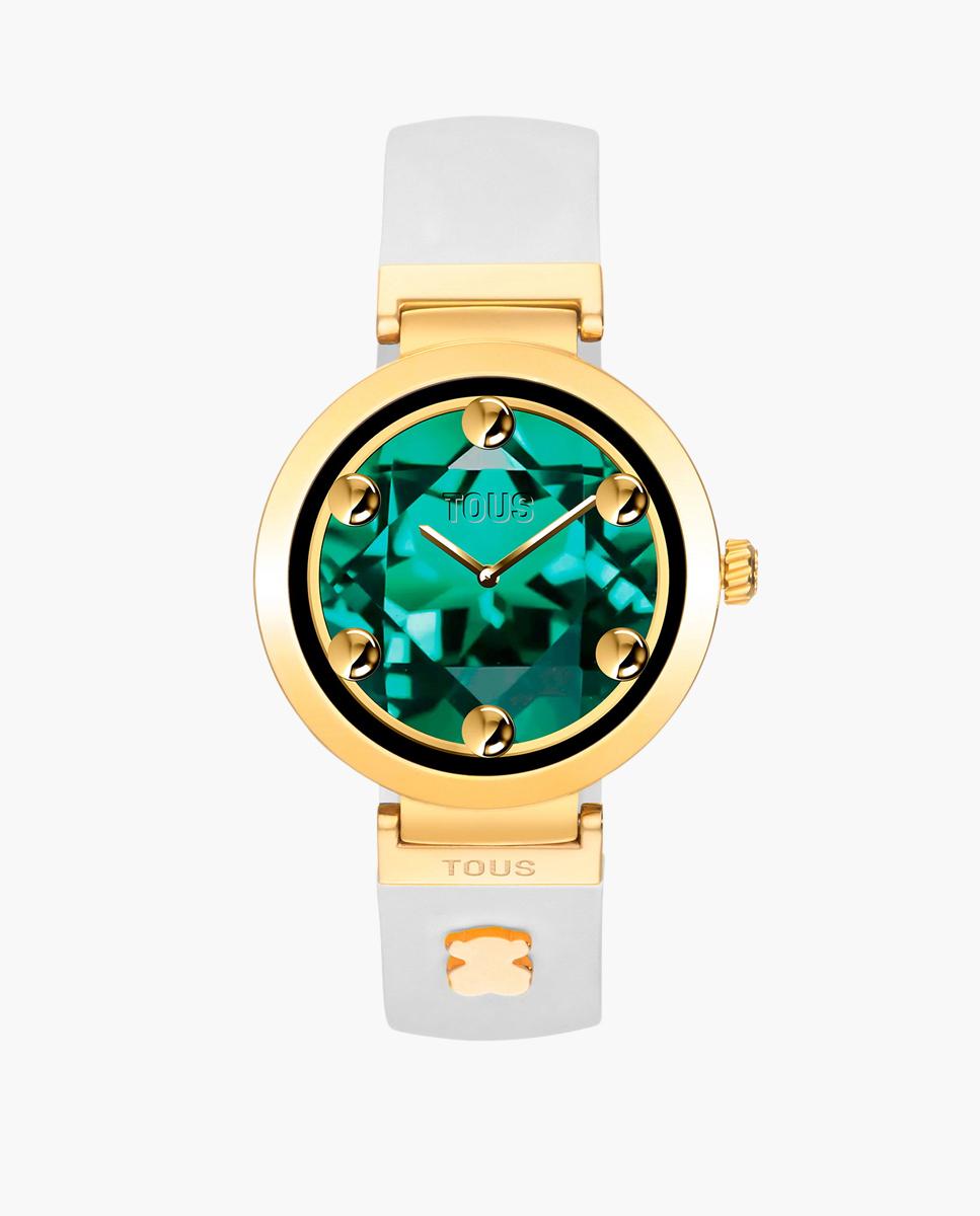 Imagem 0 de Smartwatch S-connect Charms com Bracelete em Bege e Motivos de Aço Dourado