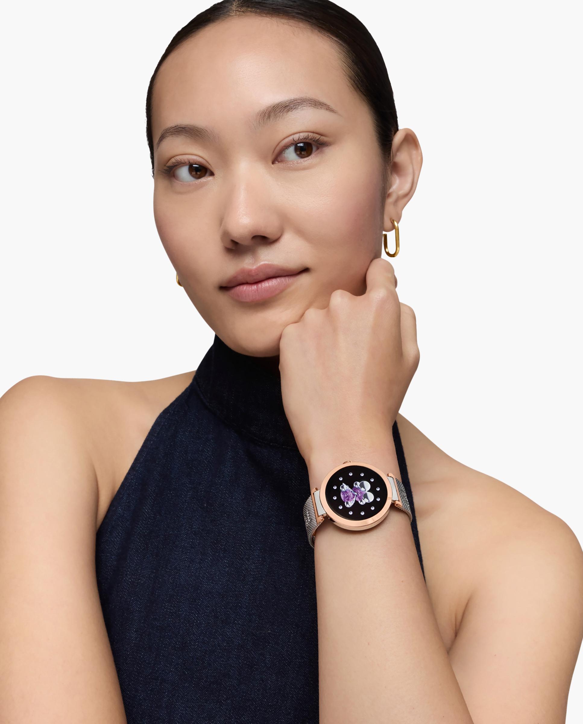 Smartwatch S-connect com Bracelete de Aço e Aço Rosado Prateado-4