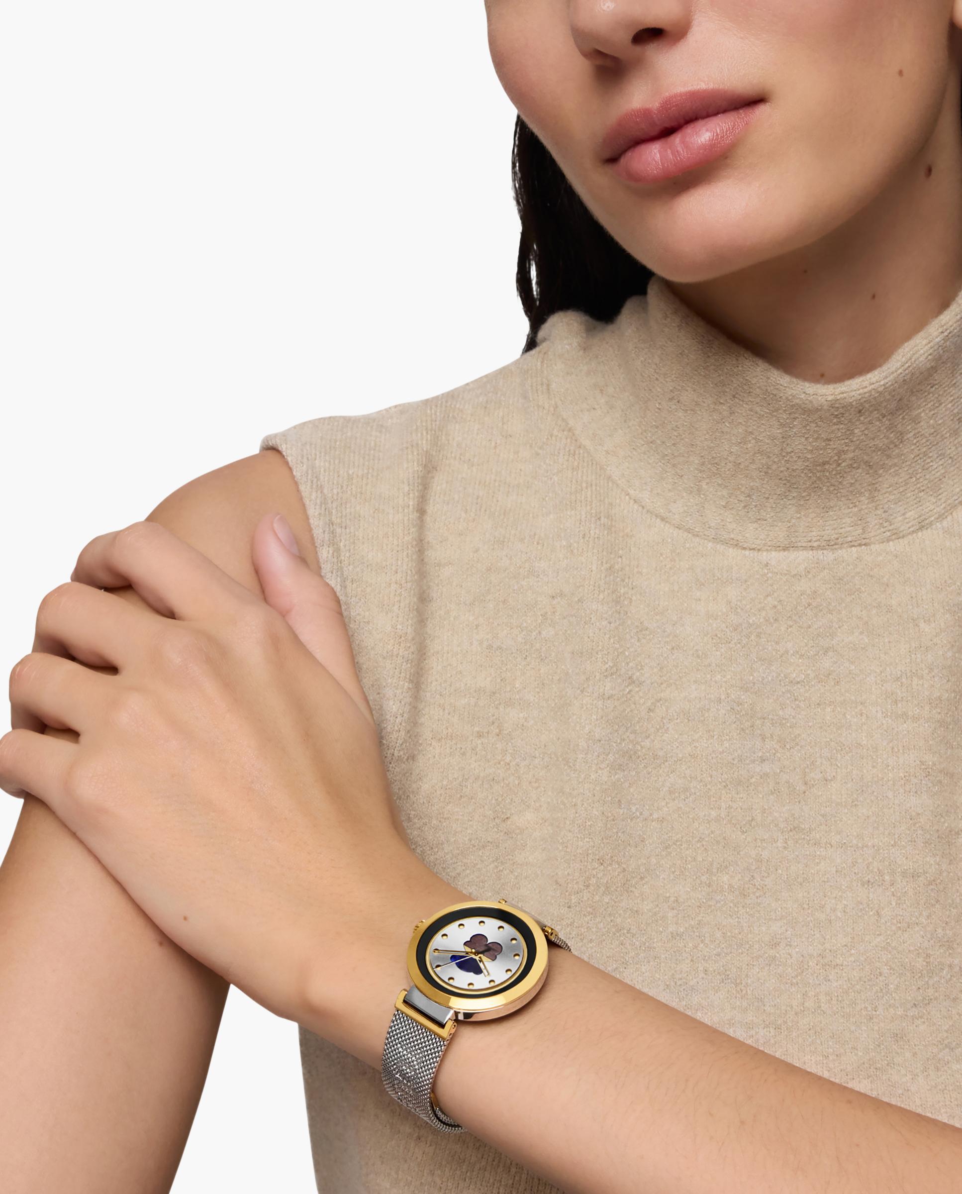 Smartwatch S-connect com Bracelete de Aço e Aço Dourado Prateado-4