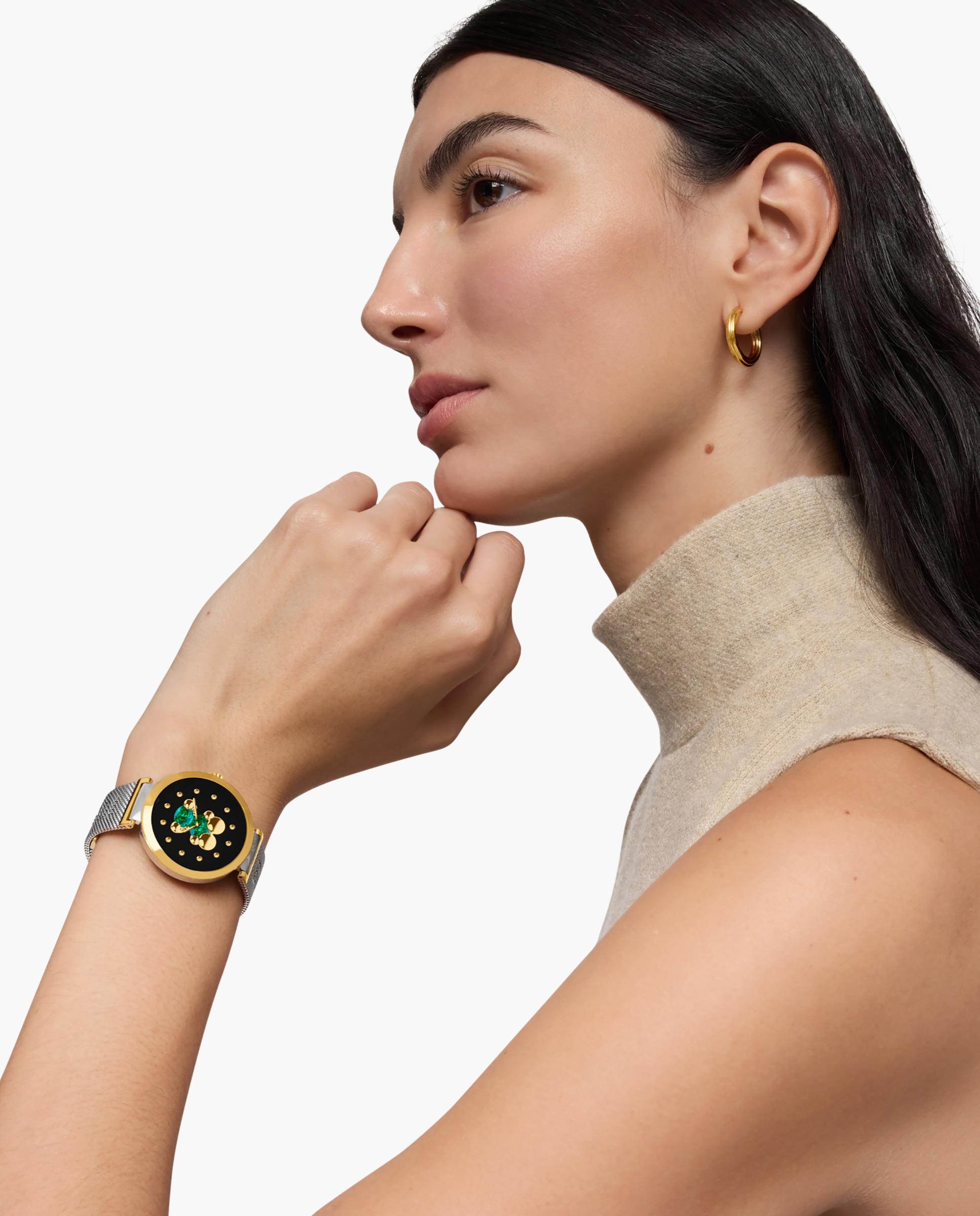 Smartwatch S-connect com Bracelete de Aço e Aço Dourado Prateado-5