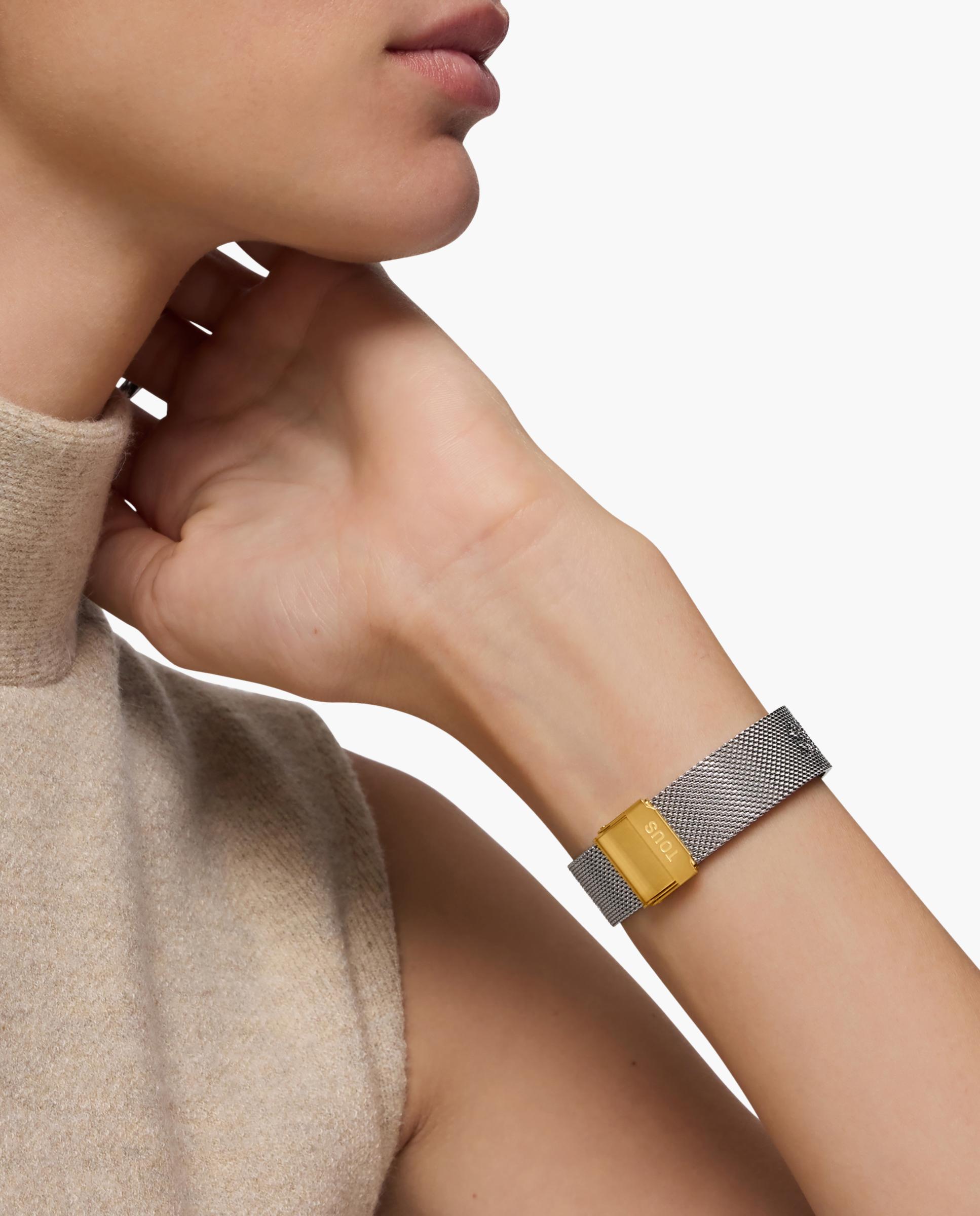 Smartwatch S-connect com Bracelete de Aço e Aço Dourado Prateado-6