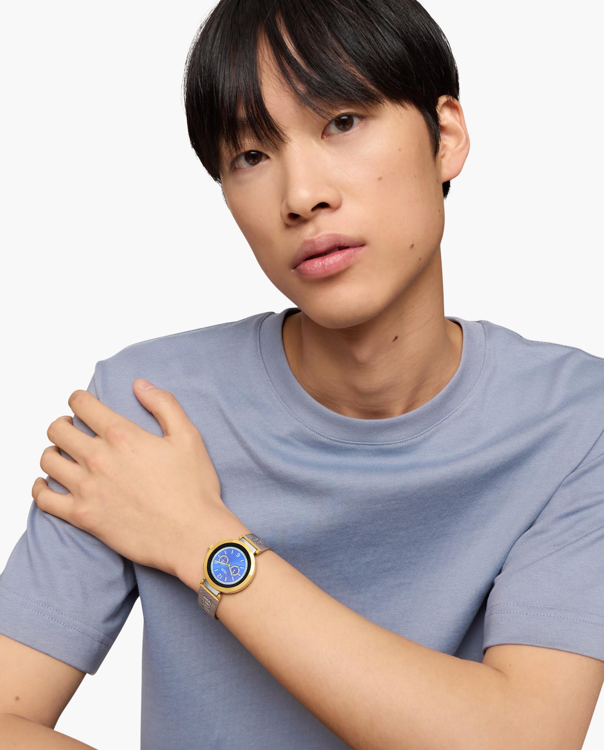 Smartwatch S-connect com Bracelete de Aço e Aço Dourado Prateado-7