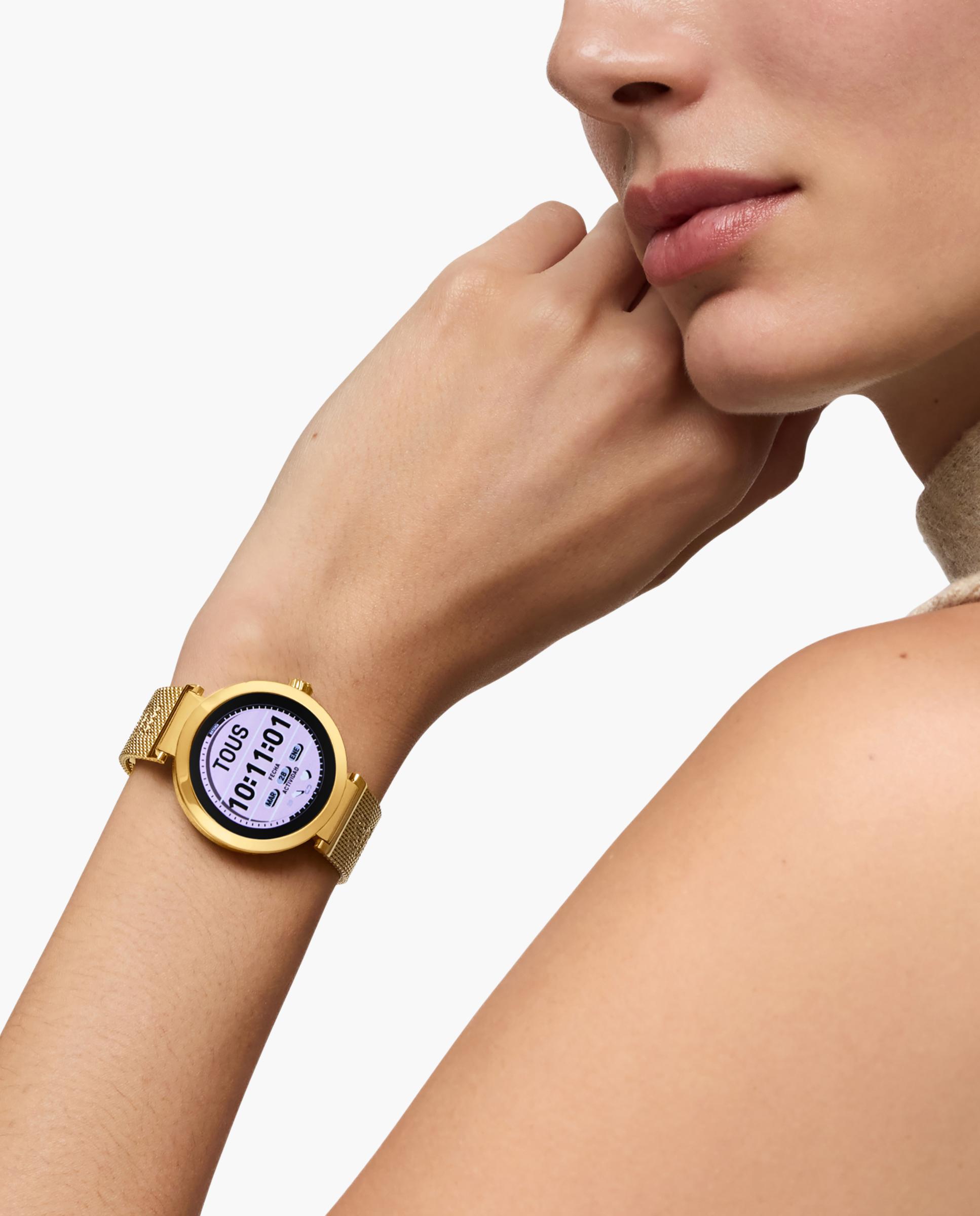 Smartwatch S-connect com Bracelete de Aço Dourado Dourado-4
