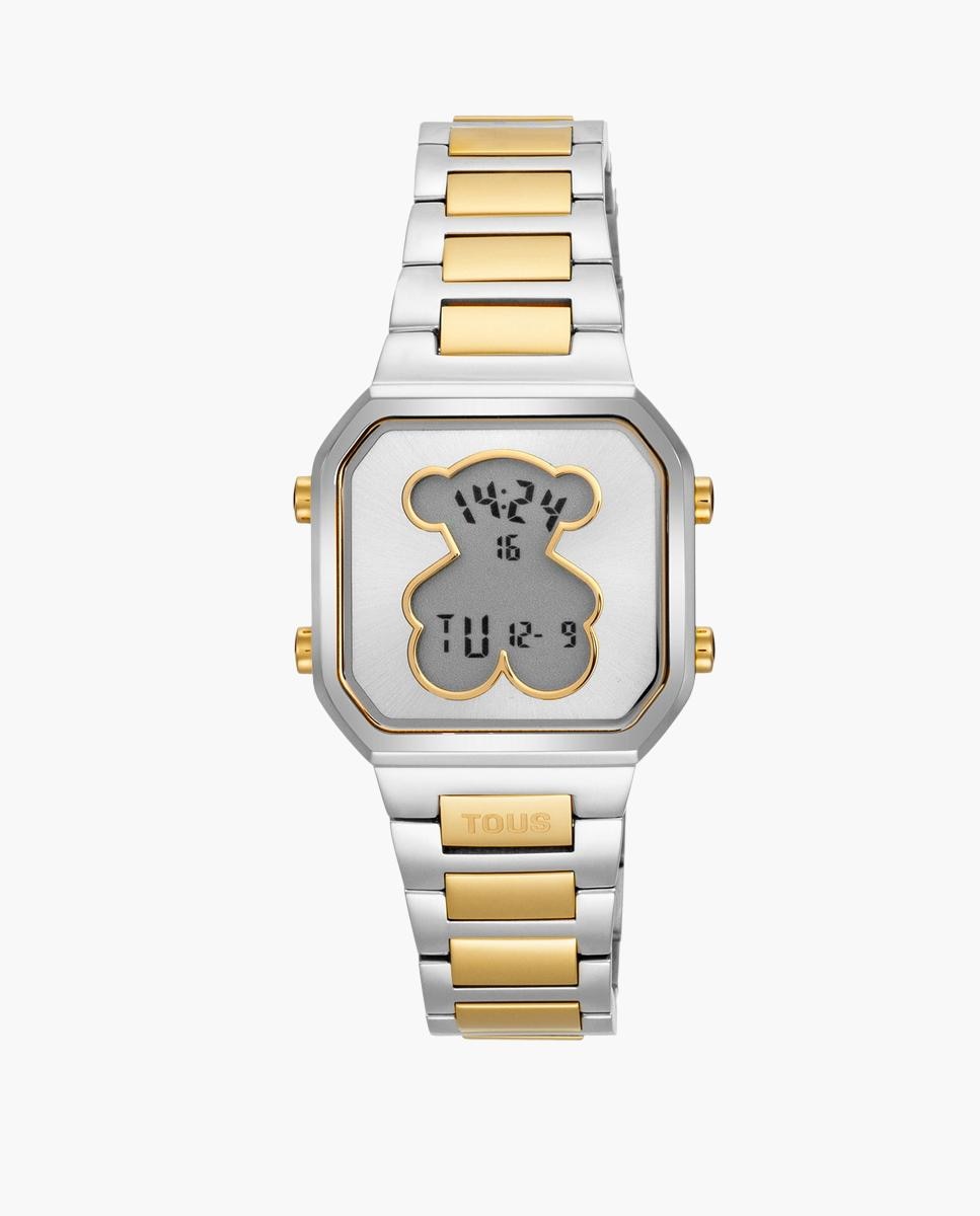 Imagem 0 de Relógio Digital D-bear Mini com Bracelete de Aço e Aço Dourado