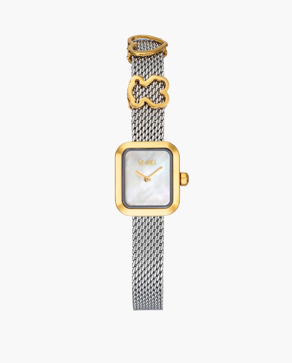 Relógio Analógico Icon Time Charms com Bracelete de Aço e Mostrador de Madrepérola Prateado-1