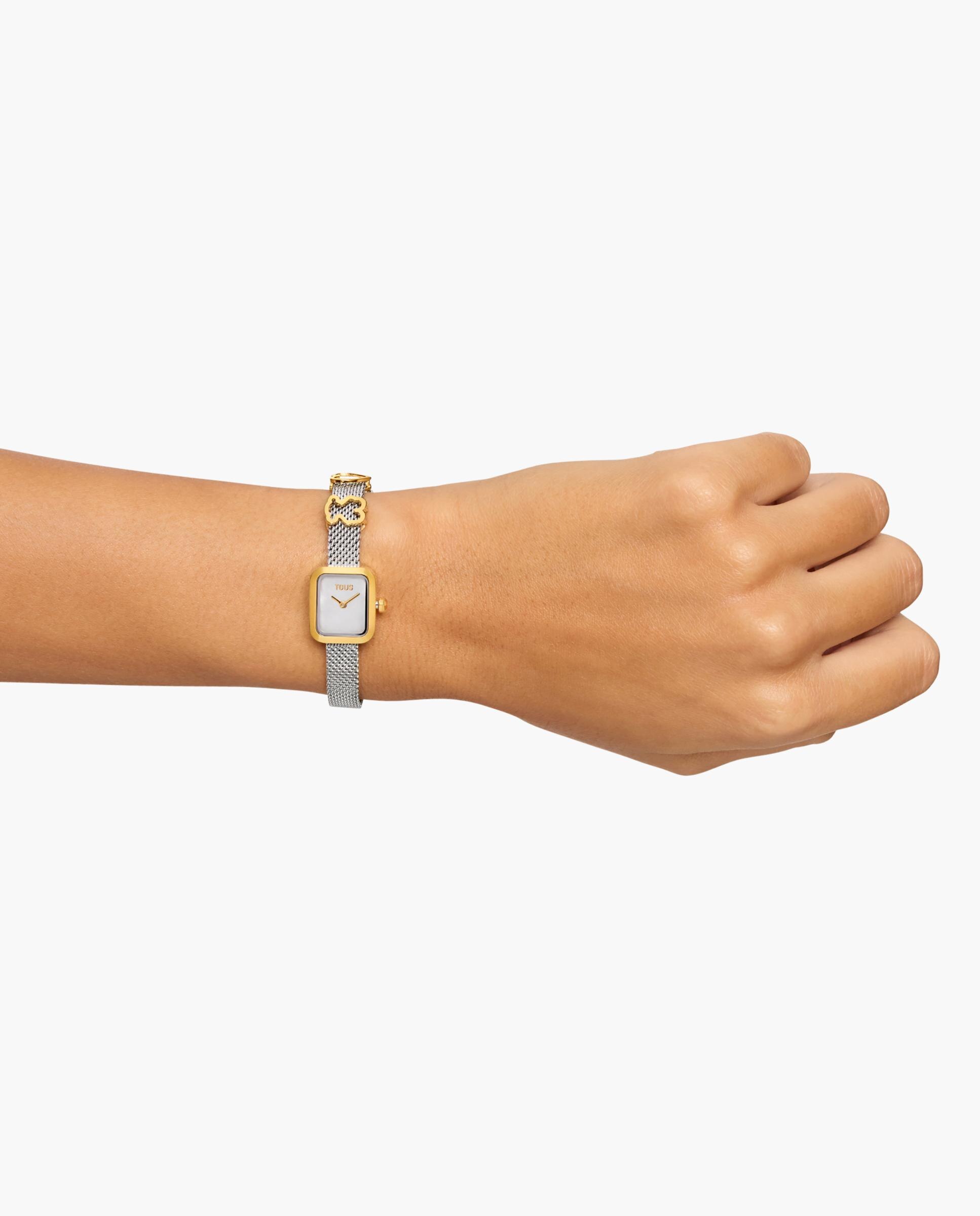 Relógio Analógico Icon Time Charms com Bracelete de Aço e Mostrador de Madrepérola Prateado-5