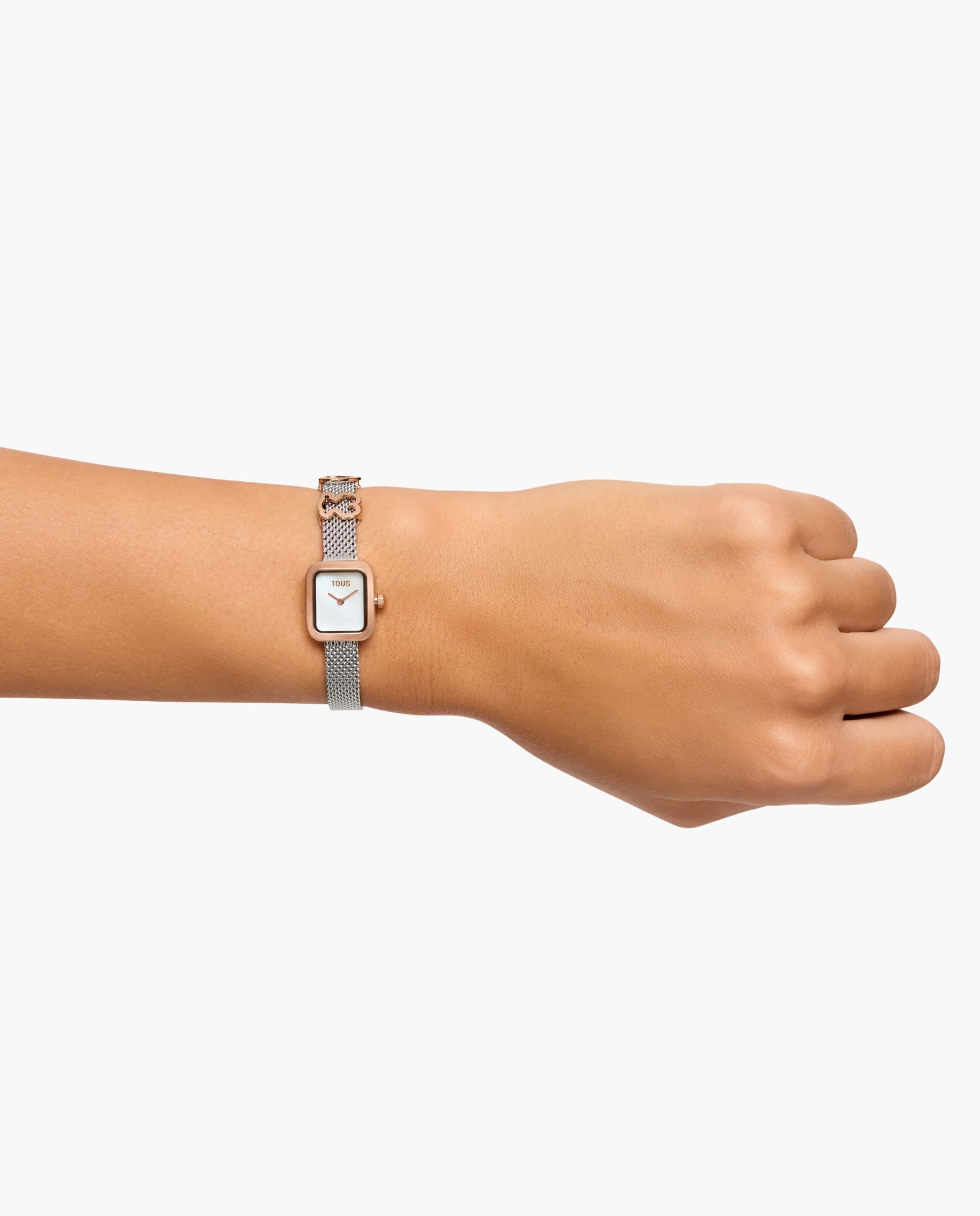 Relógio Analógico Icon Time Charms com Bracelete de Aço e Mostrador de Madrepérola Prateado-4