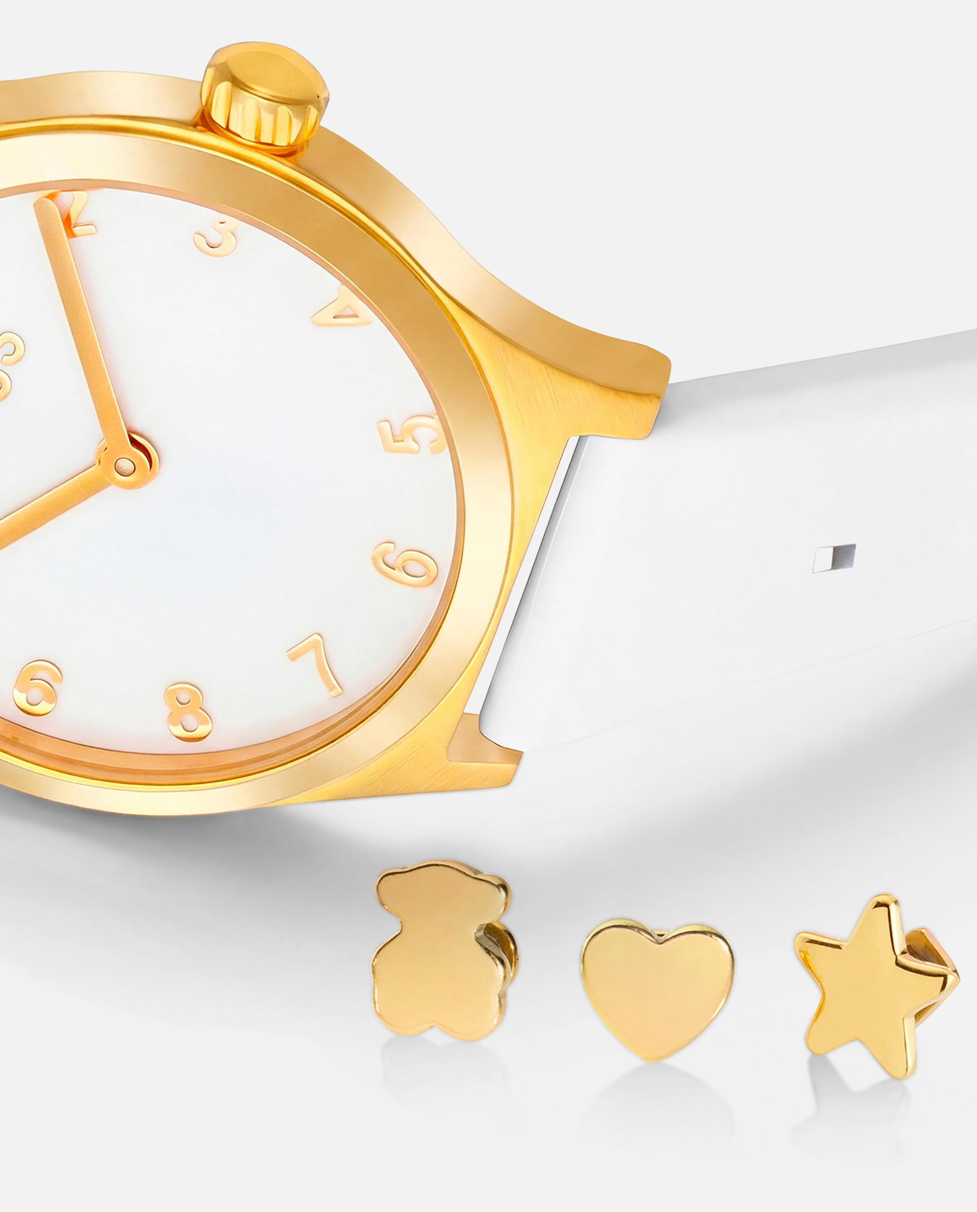 Relógio Epic Icon Kdt Charms com Bracelete em Branco e Aço em Dourado Branco-3