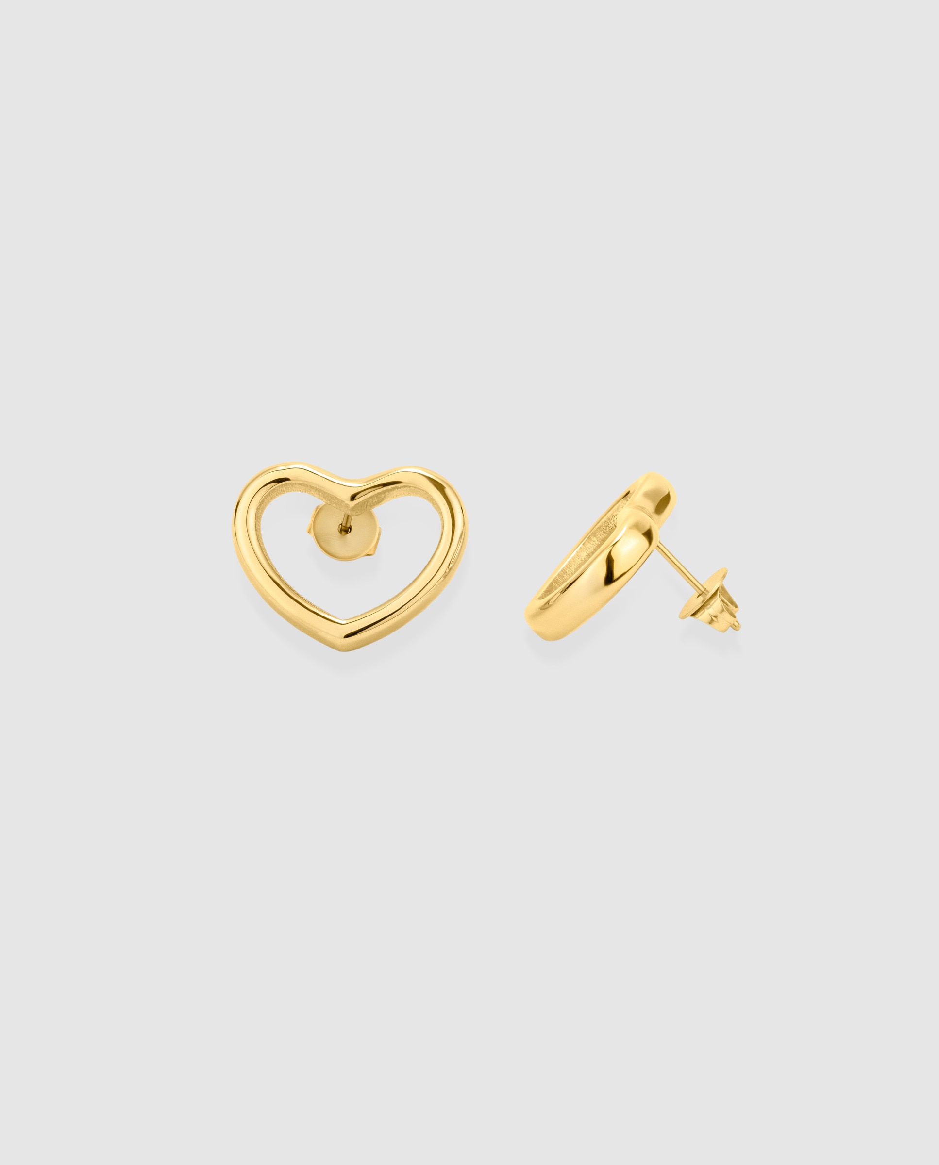 Brincos Mylove de Aço em Dourado Ouro-3