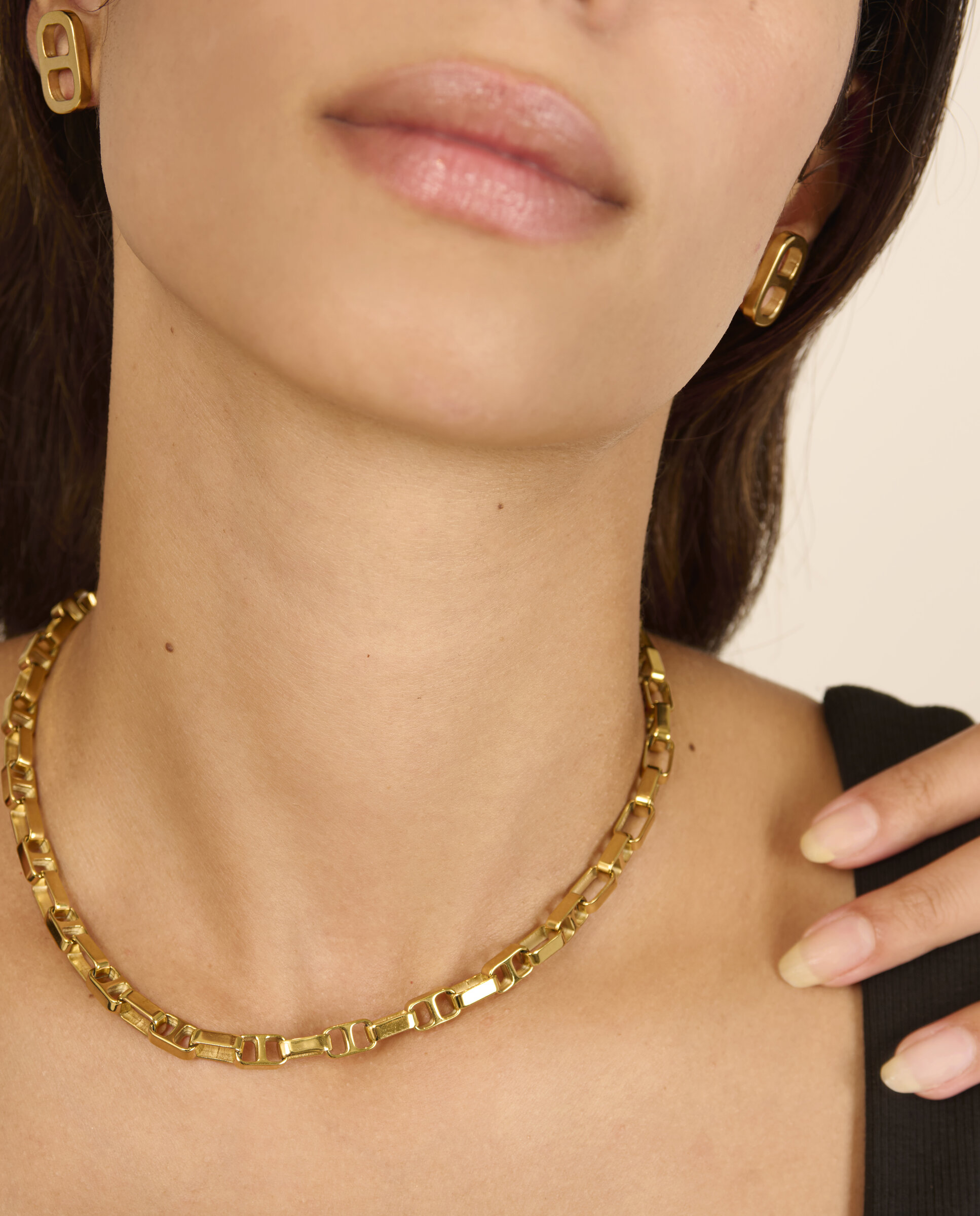 Colar Cindy de Aço Dourado Ouro-2