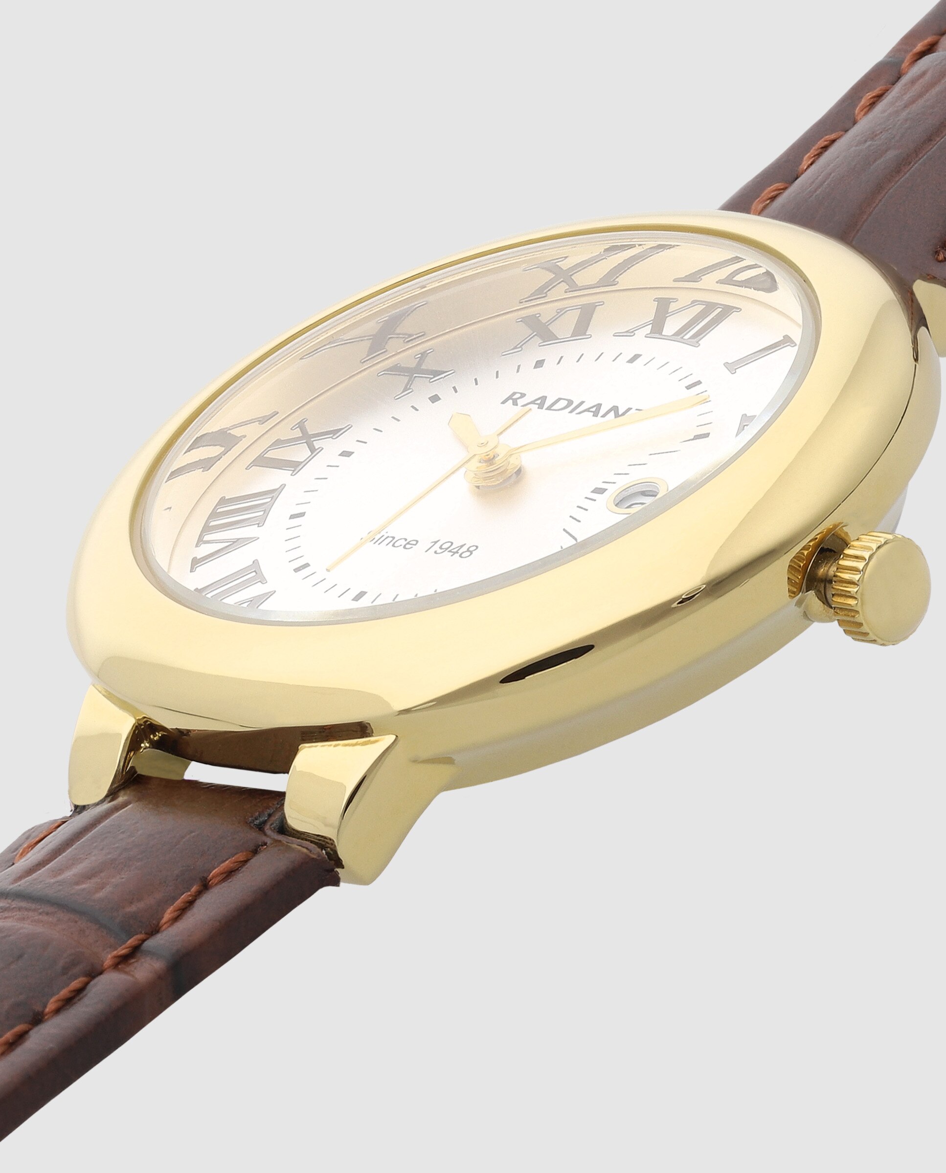 Relógio Golden Hour Ra684205 de Pele e Correia em Castanho Castanho-4