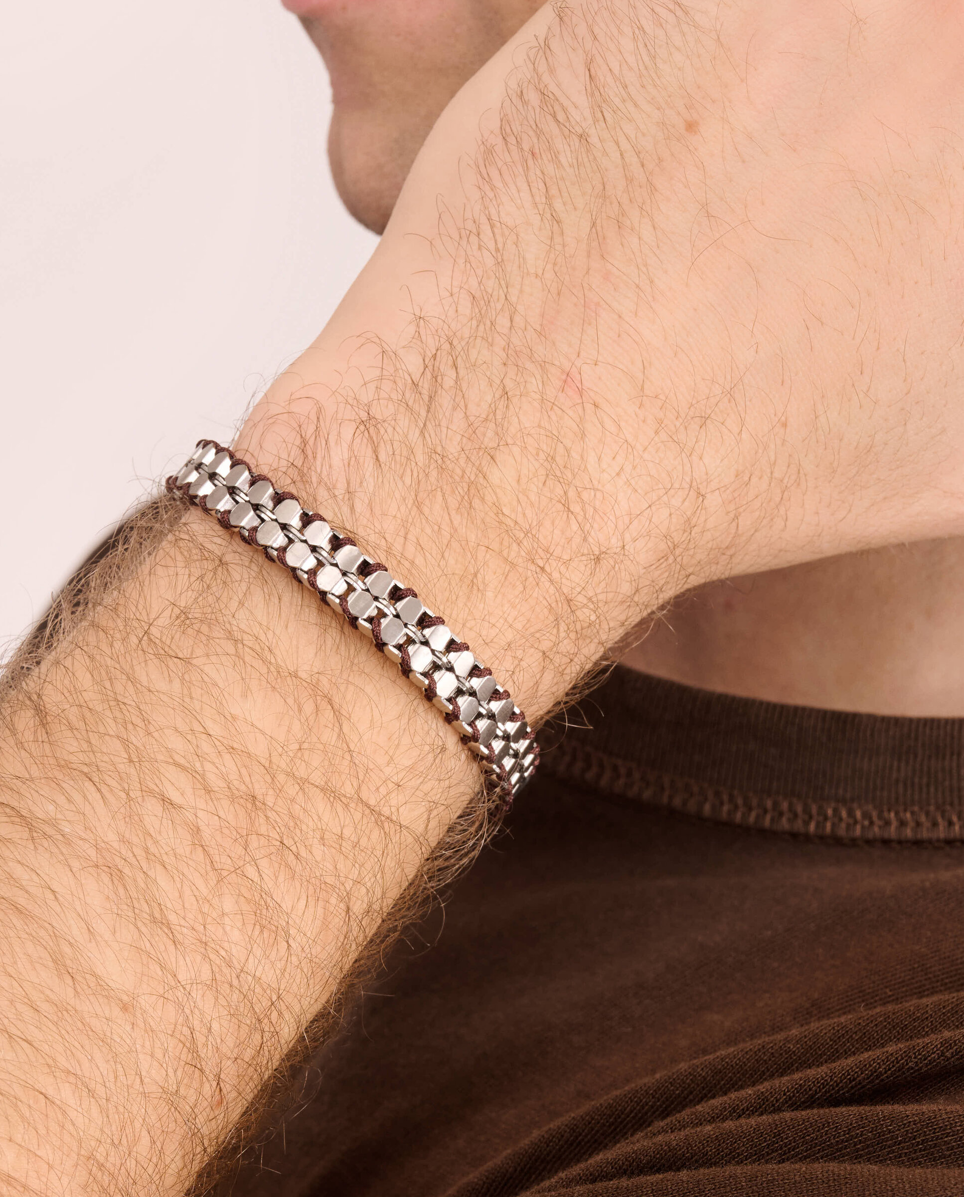 Pulseira Shadow Link de Aço Prateada Prata-2