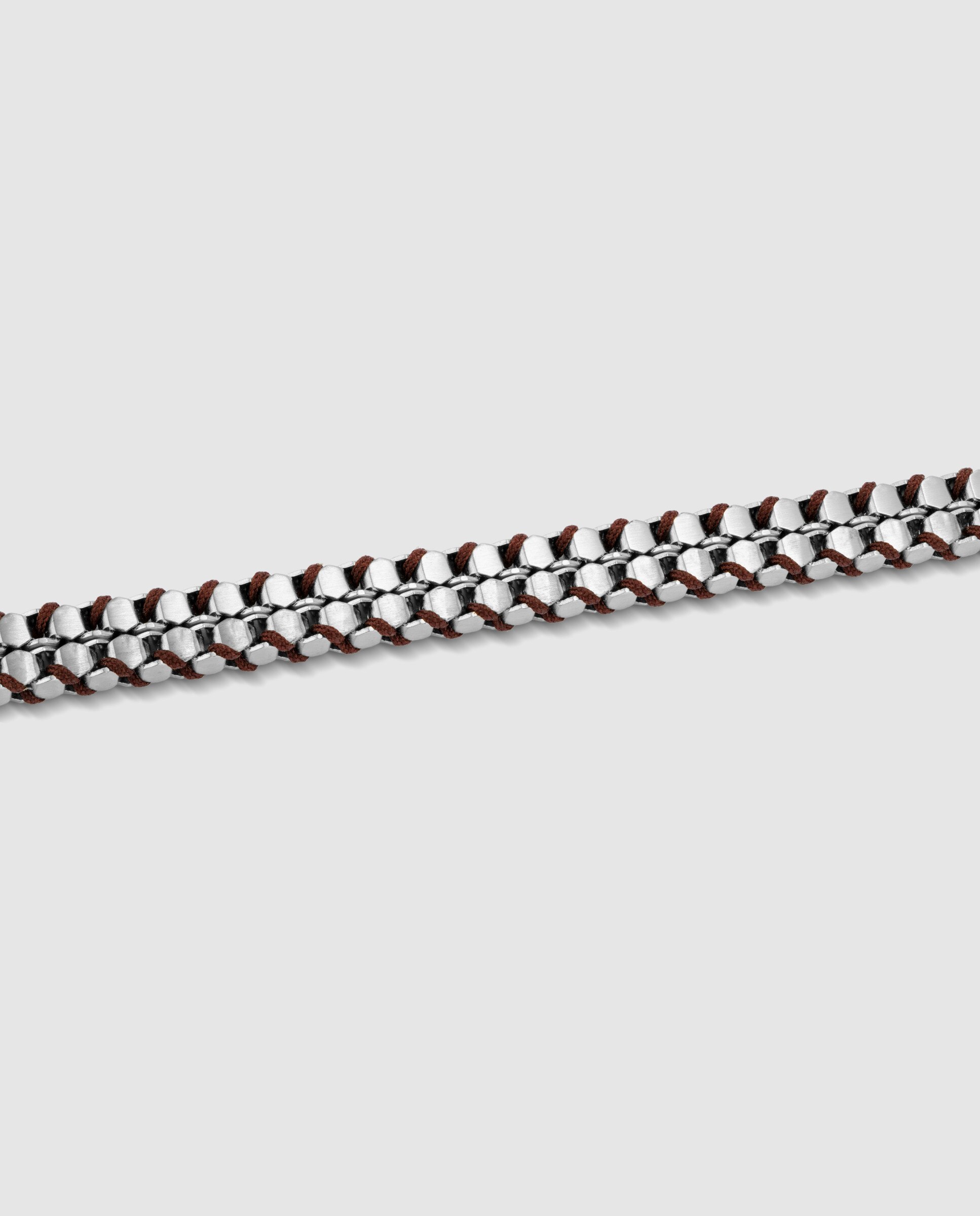 Pulseira Shadow Link de Aço Prateada Prata-3