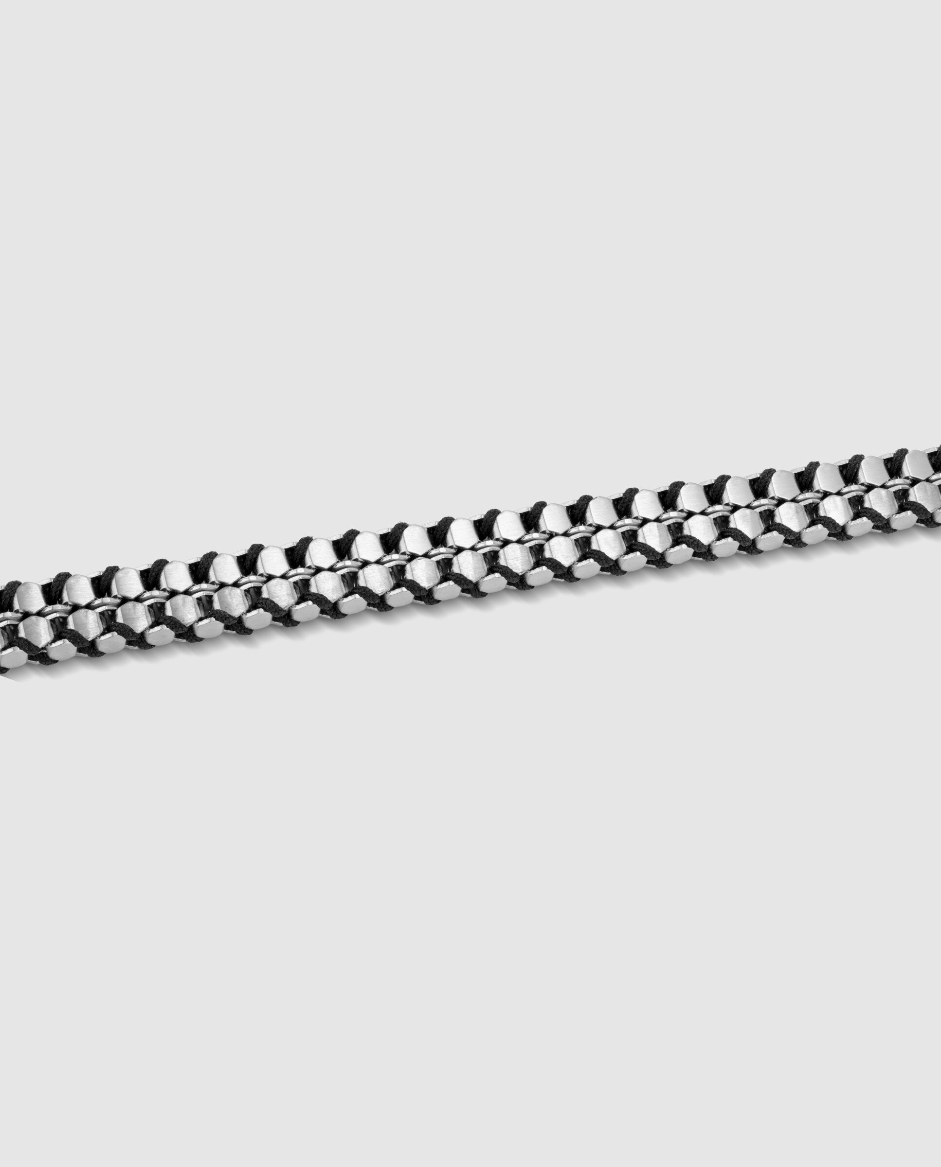 Pulseira Shadow Link de Aço Prateada Prata-2
