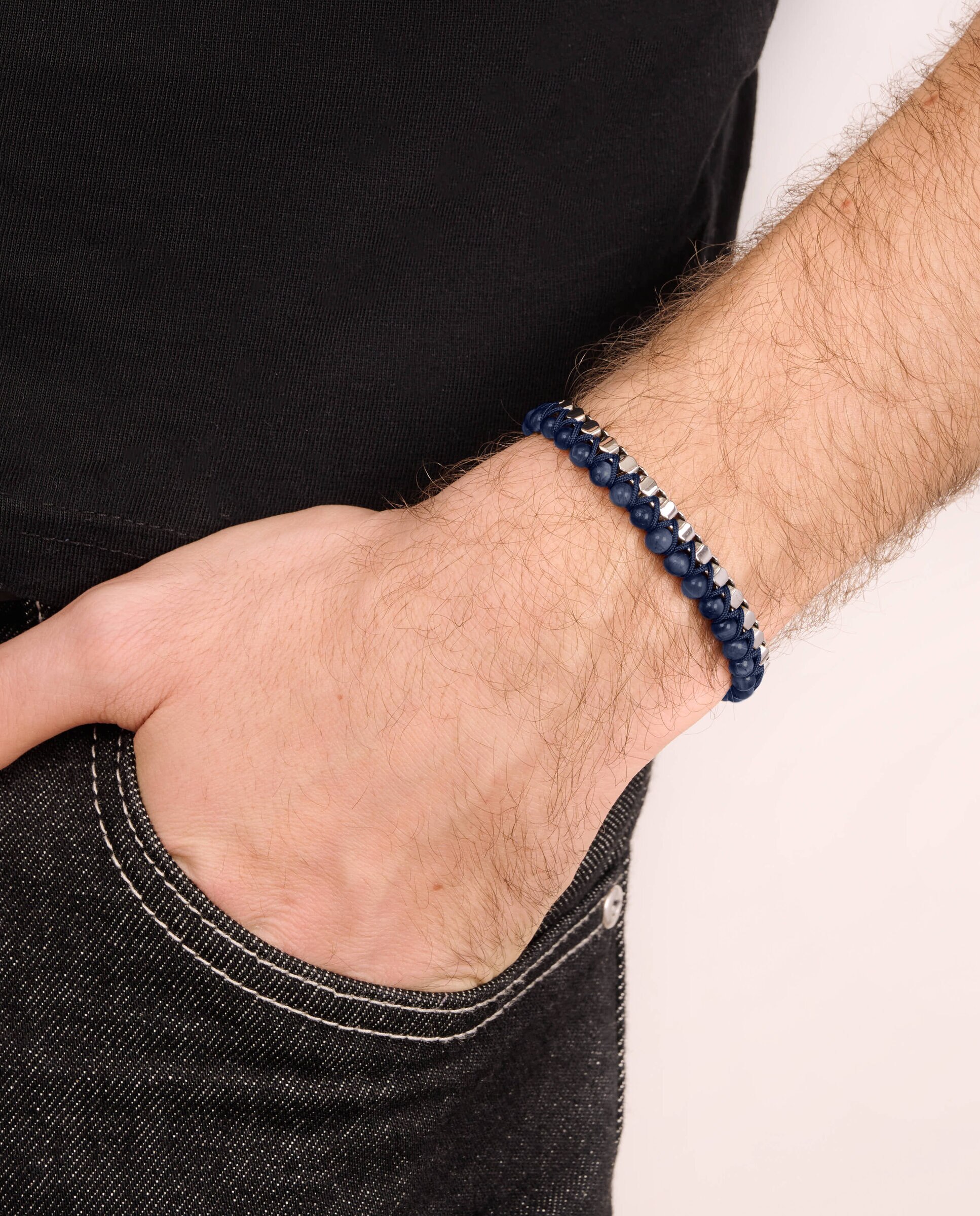 Pulseira Shadow Link de Aço Prateada Prata-2
