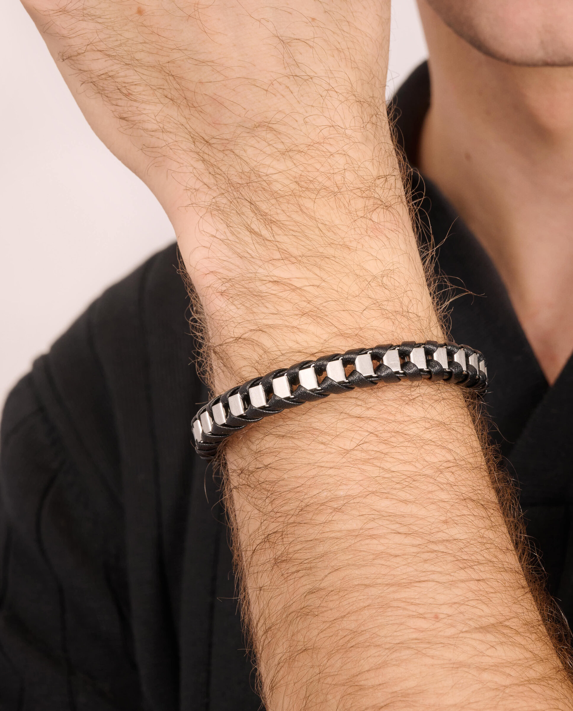 Pulseira Shadow Link de Aço Prateada Prata-2
