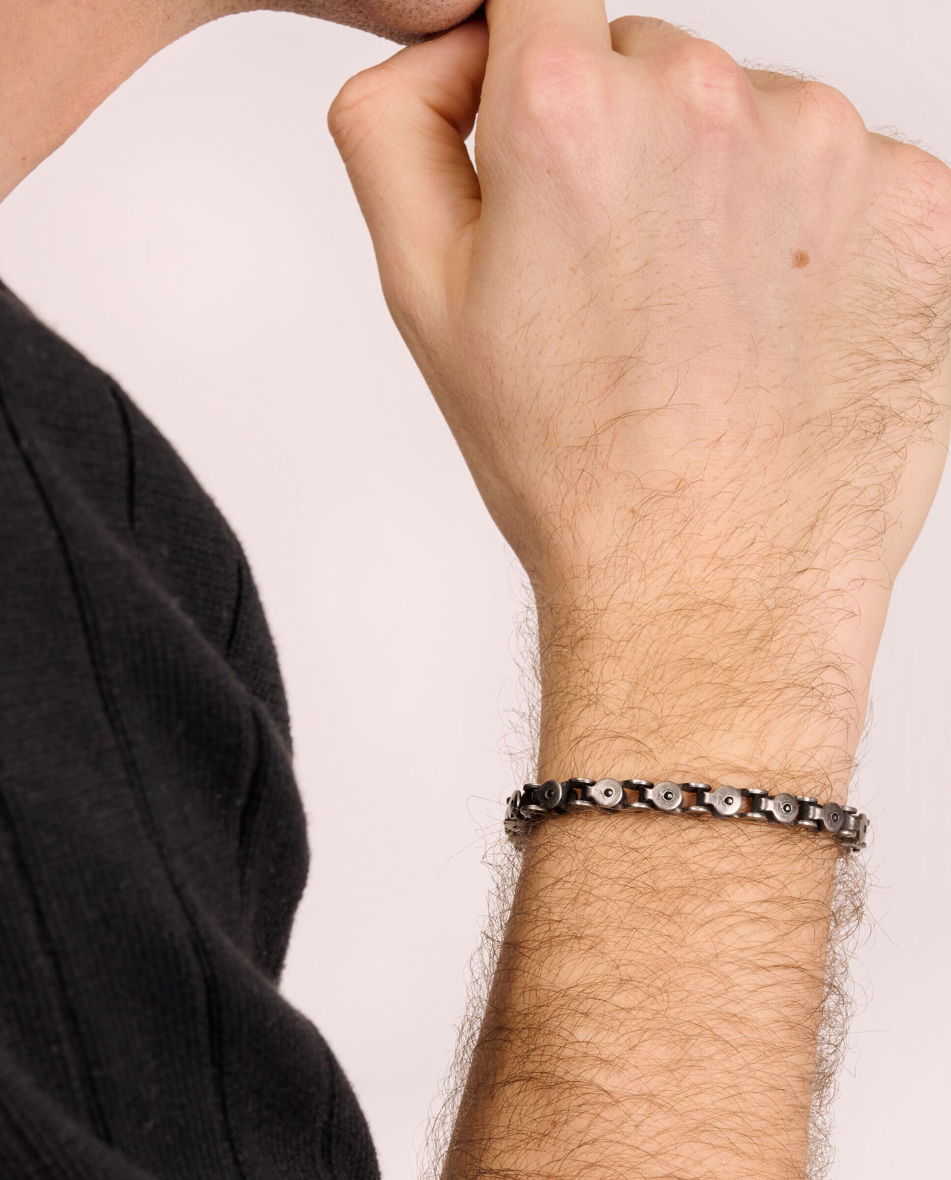 Pulseira Shadow Link de Aço Prateada Prata-2