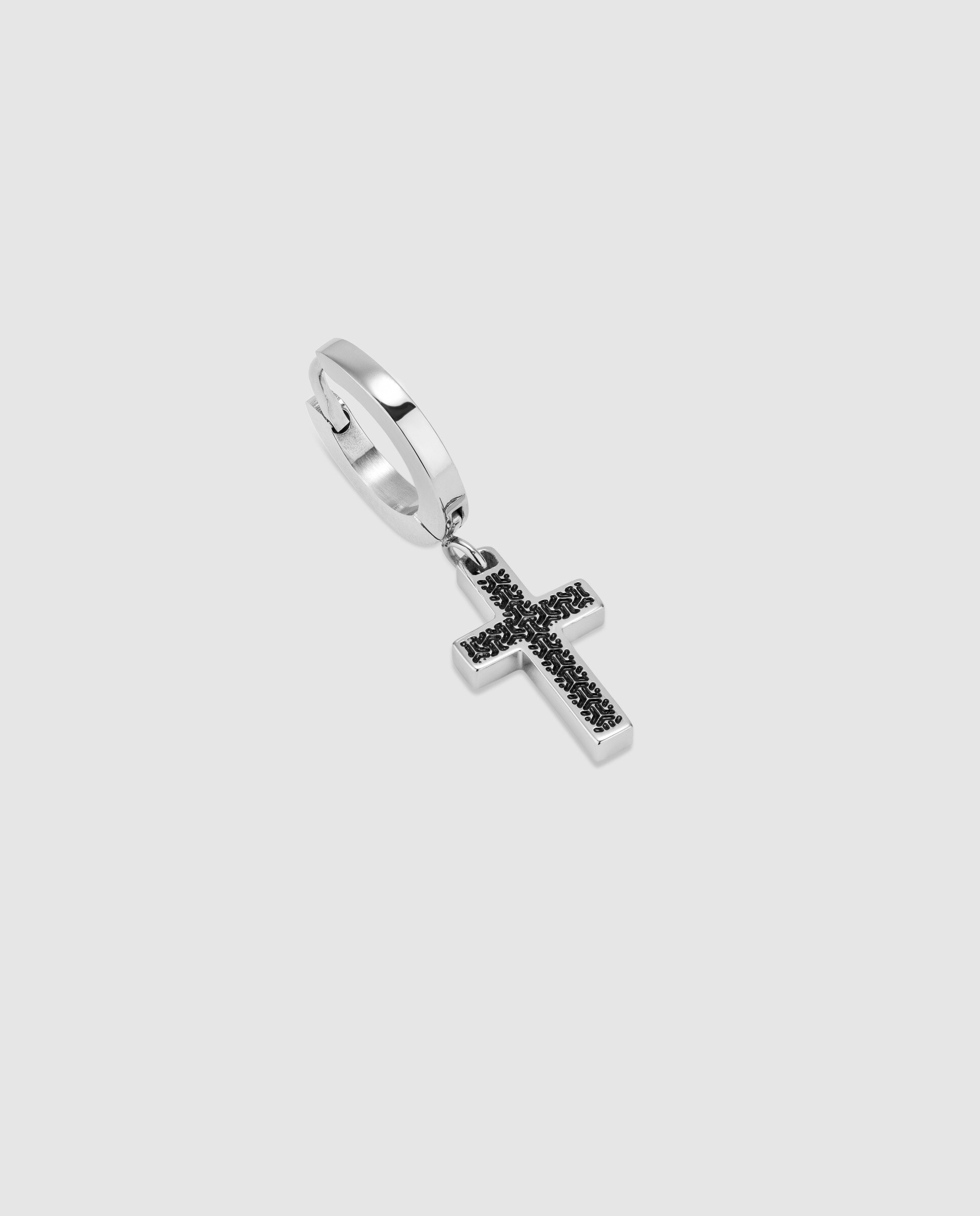 Brincos Steel Creed de Aço Prateado Prata-3