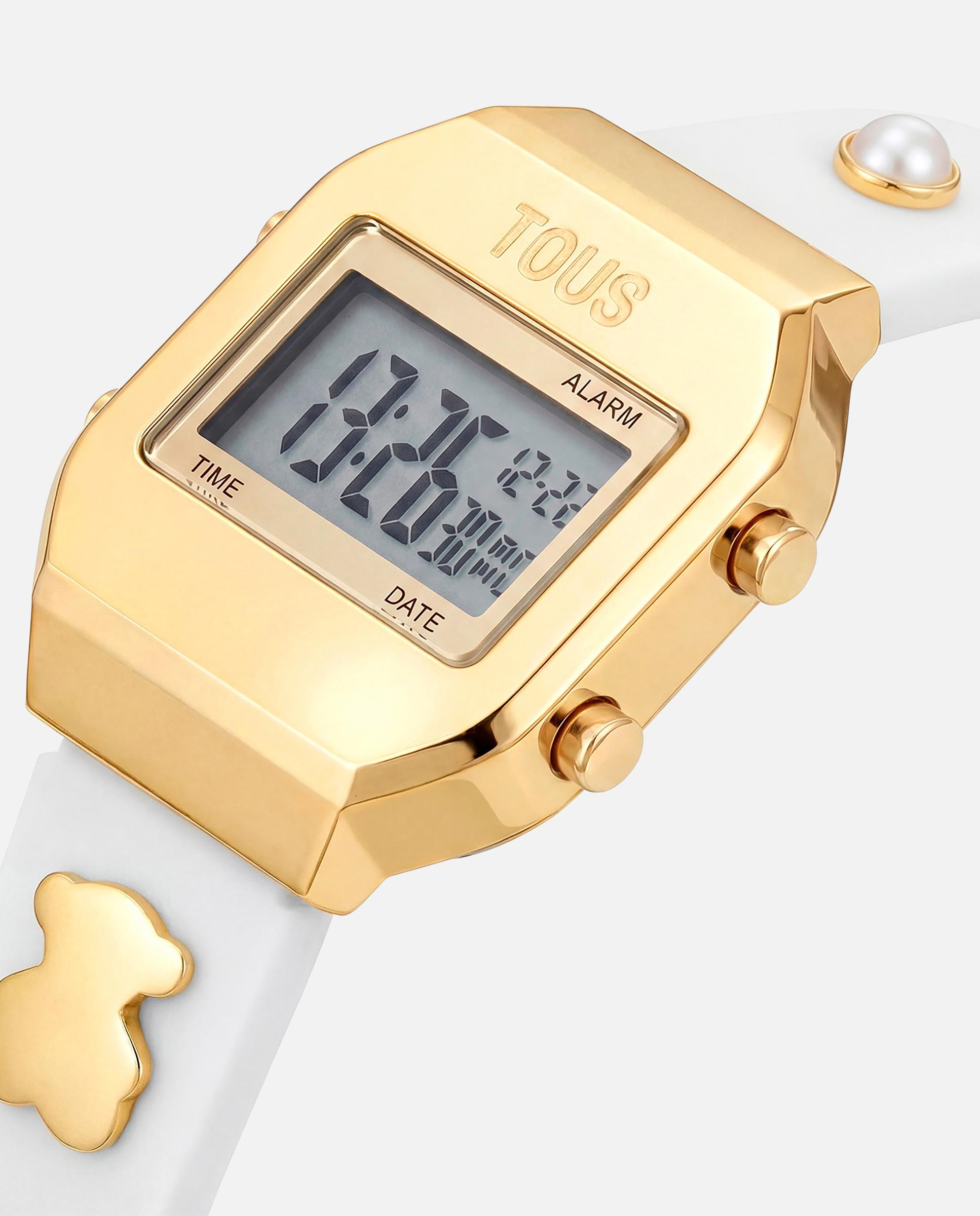 Relógio Digital Tous Xpresurslf com Caixa de Aço Inoxidável e Charms Intercambiáveis Branco-2