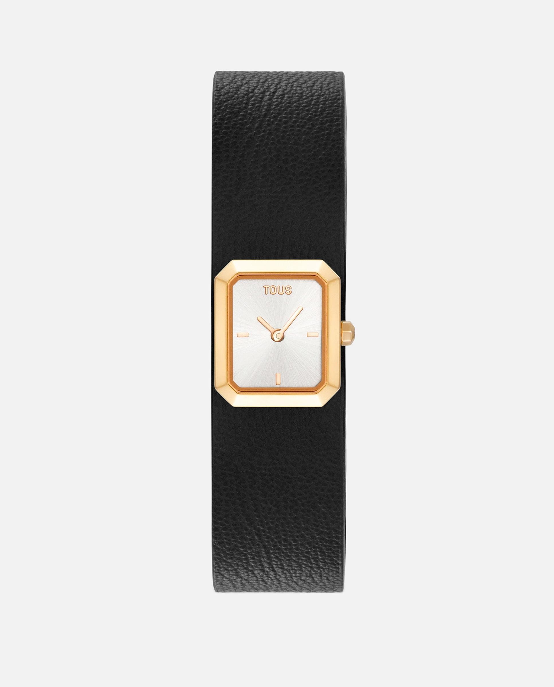 Imagem 0 de Relógio Analógico com Bracelete de Pele em Preto e Aço Dourado Karat Emerald Mini