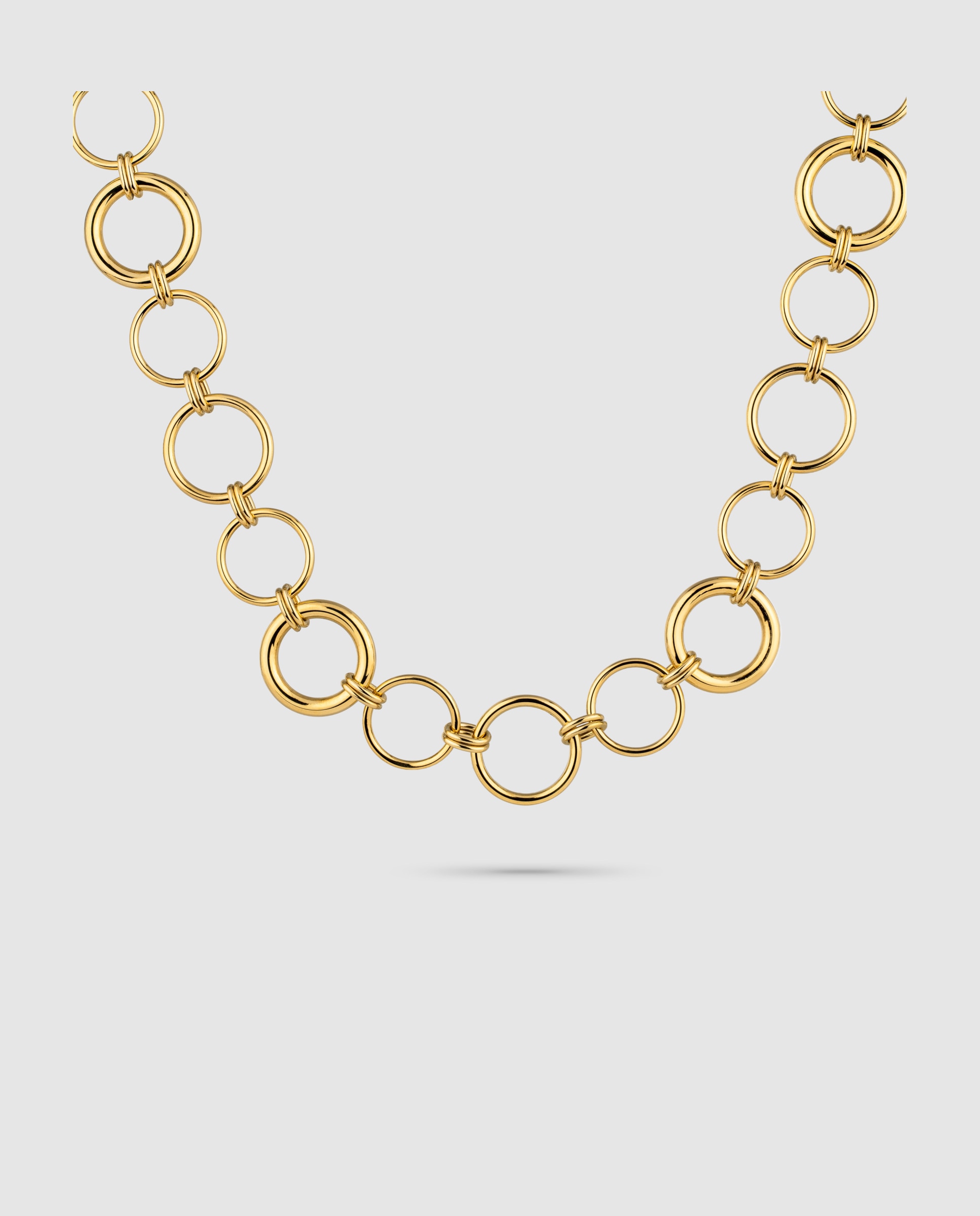 Colar Chains And Knots de Aço em Dourado Ouro-1