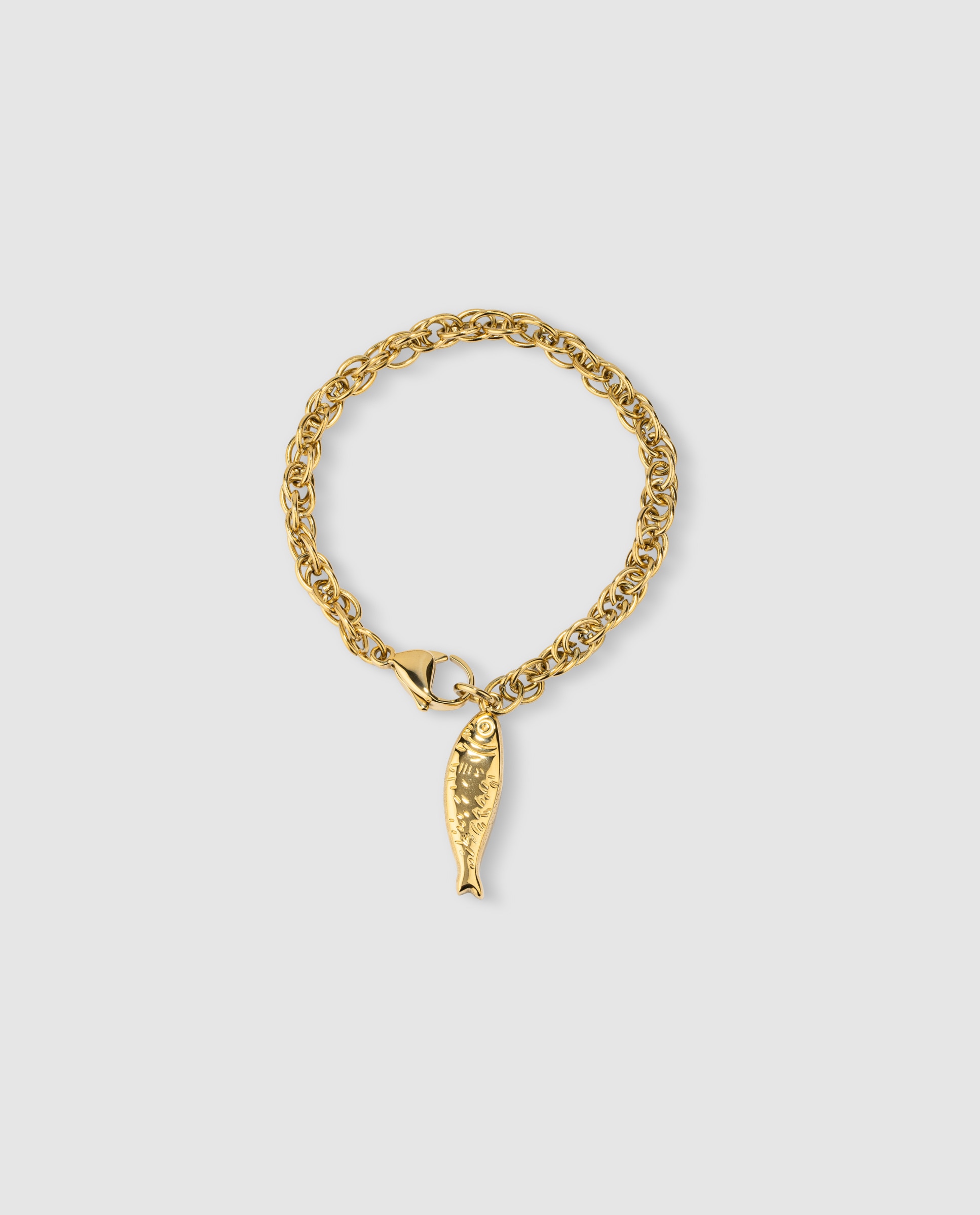 Imagem 0 de Pulseira de Corrente Chains In The Sea de Aço em Dourado