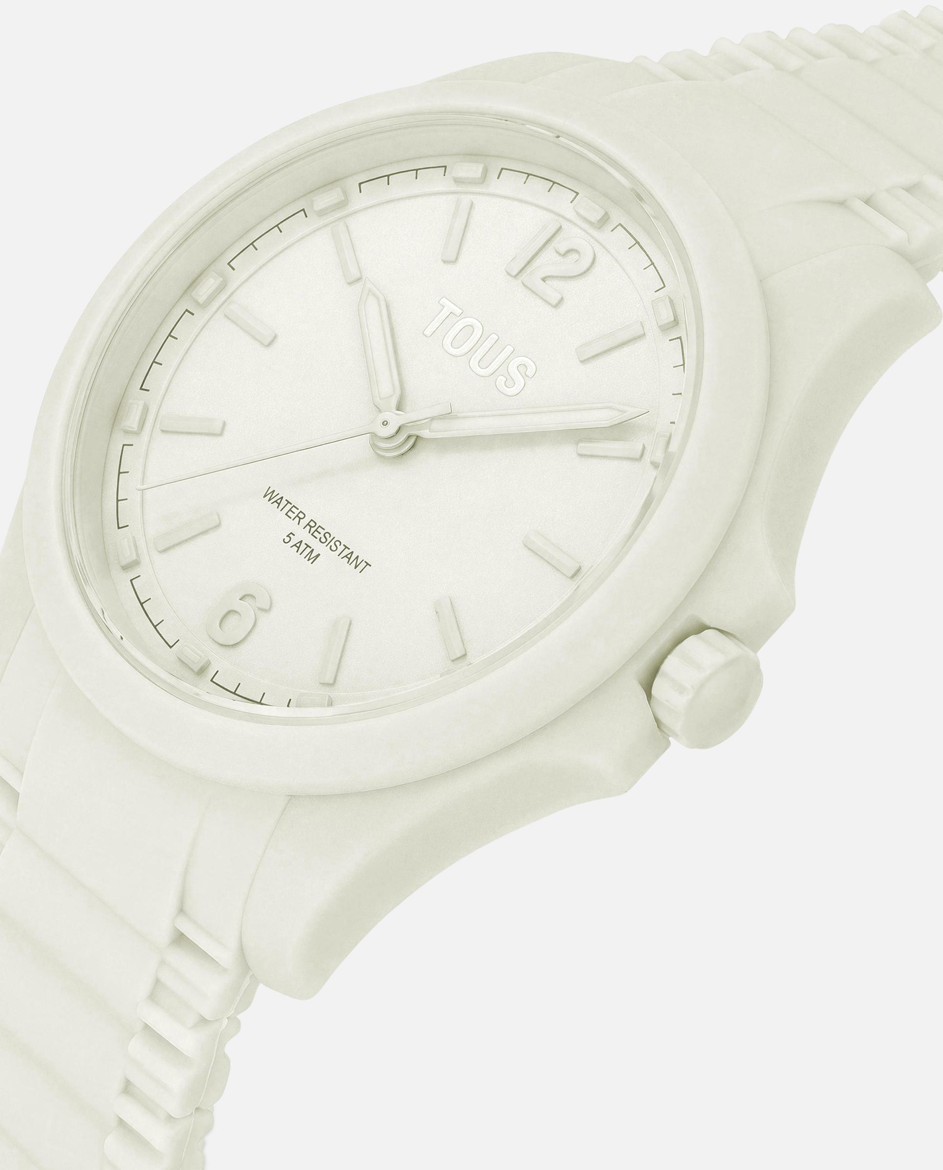 Relógio Analógico com Correia de Silicone Drive Branco-2