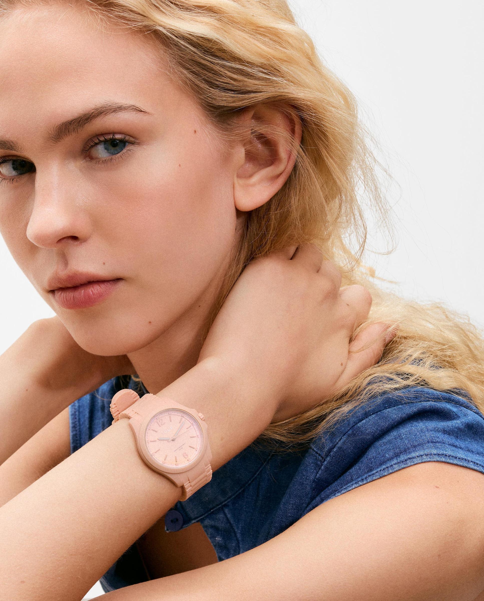 Relógio Analógico com Bracelete de Silicone Drive Rosa-pastel-5