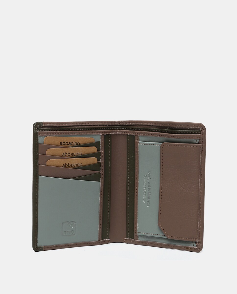 Carteira Oceans Diary de Pele Combinada com Proteção Rfid Taupe-2