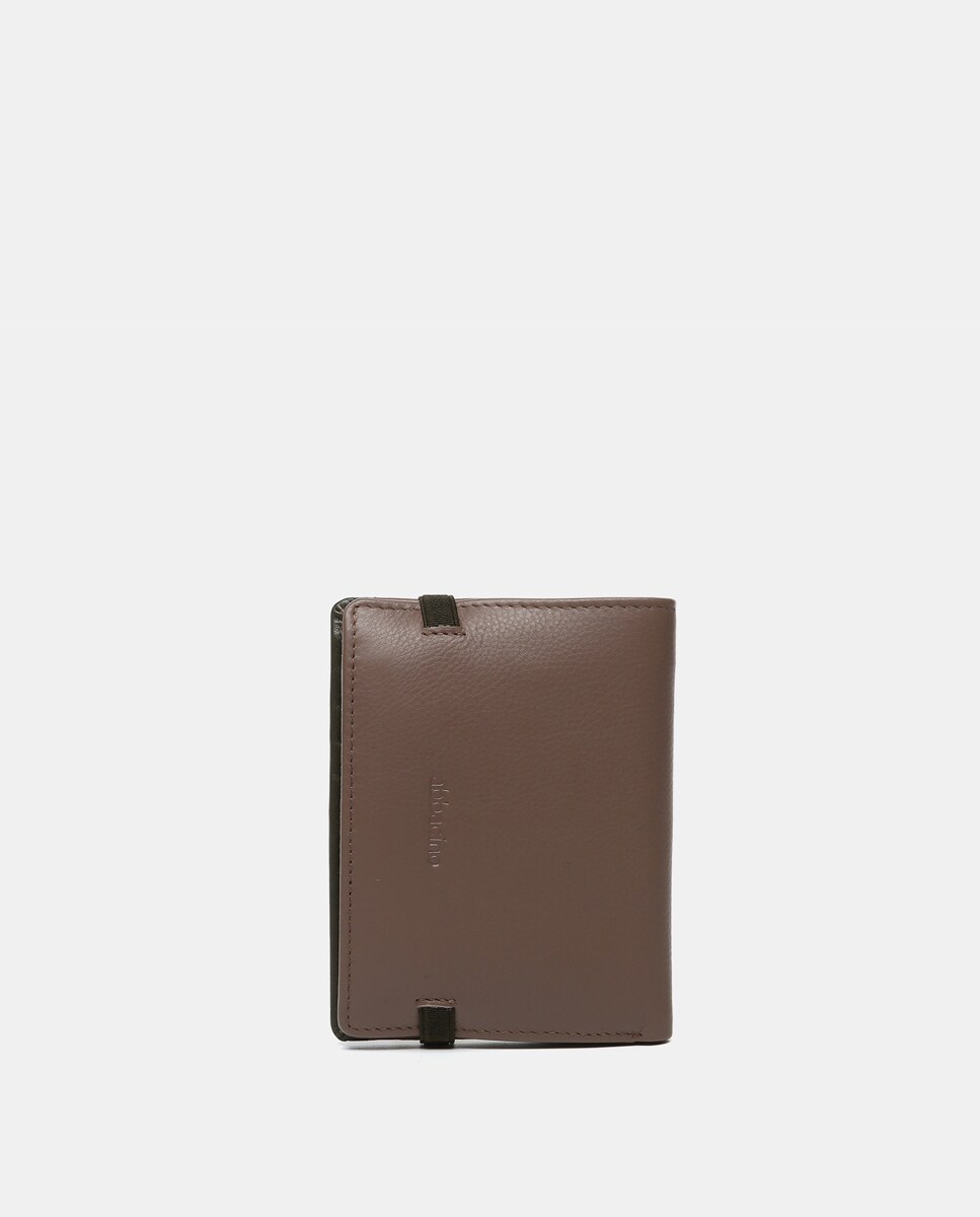 Carteira Oceans Diary de Pele Combinada com Proteção Rfid Taupe-3