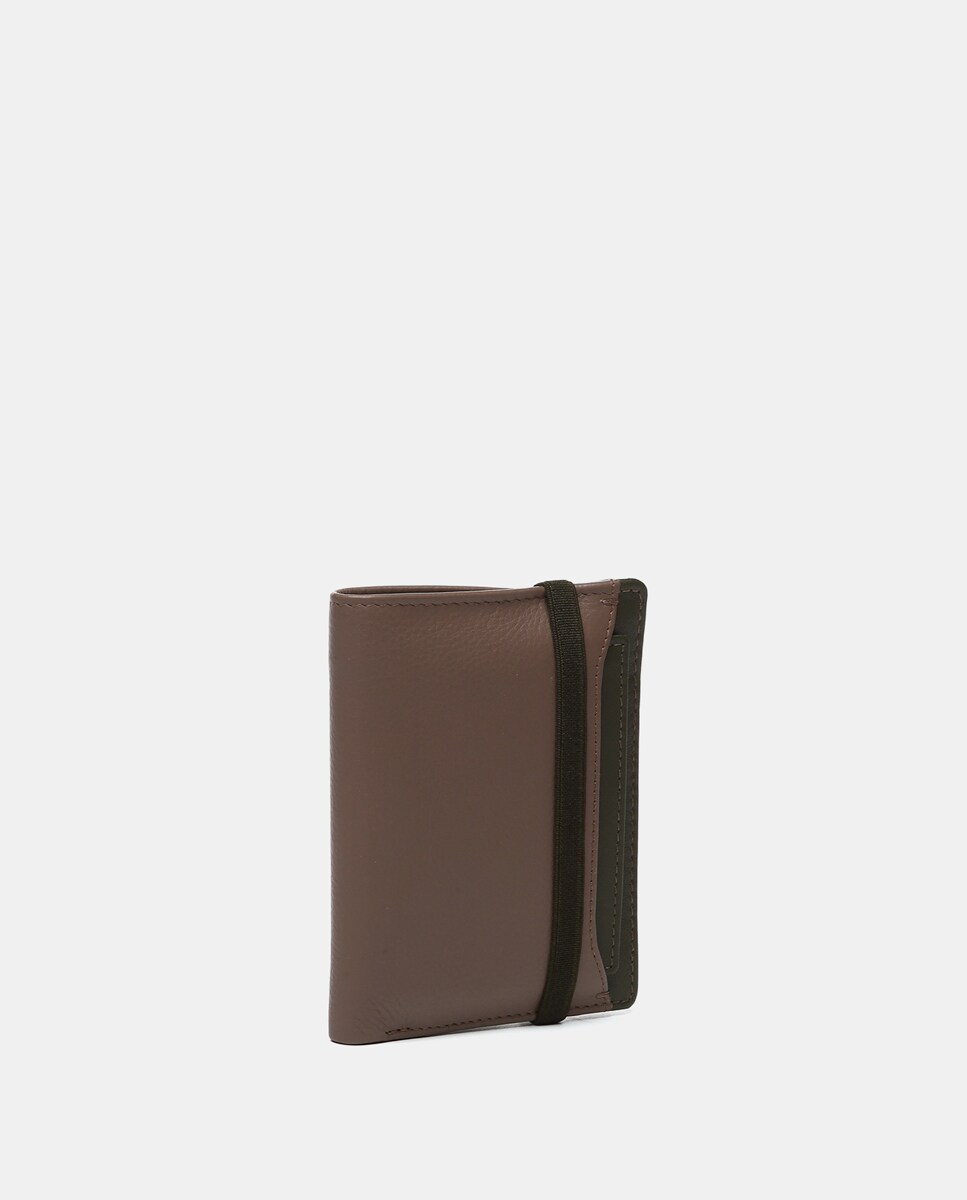 Carteira Oceans Diary de Pele Combinada com Proteção Rfid Taupe-4