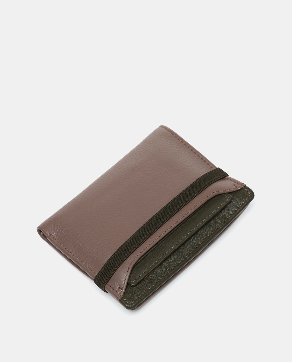 Carteira Oceans Diary de Pele Combinada com Proteção Rfid Taupe-5