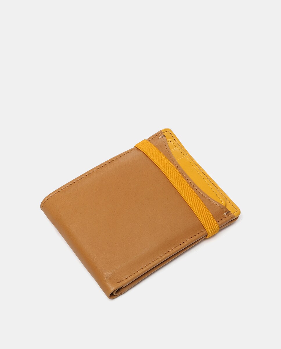 Carteira Oceans Diary de Pele Combinada com Proteção Rfid Camel-5
