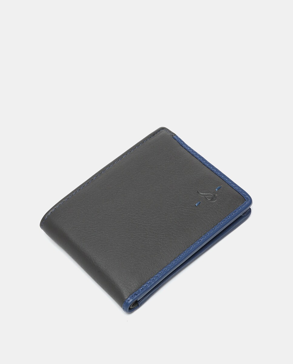 Carteira Pequena Oceans Diary de Pele com Proteção Rfid Cinzento-5